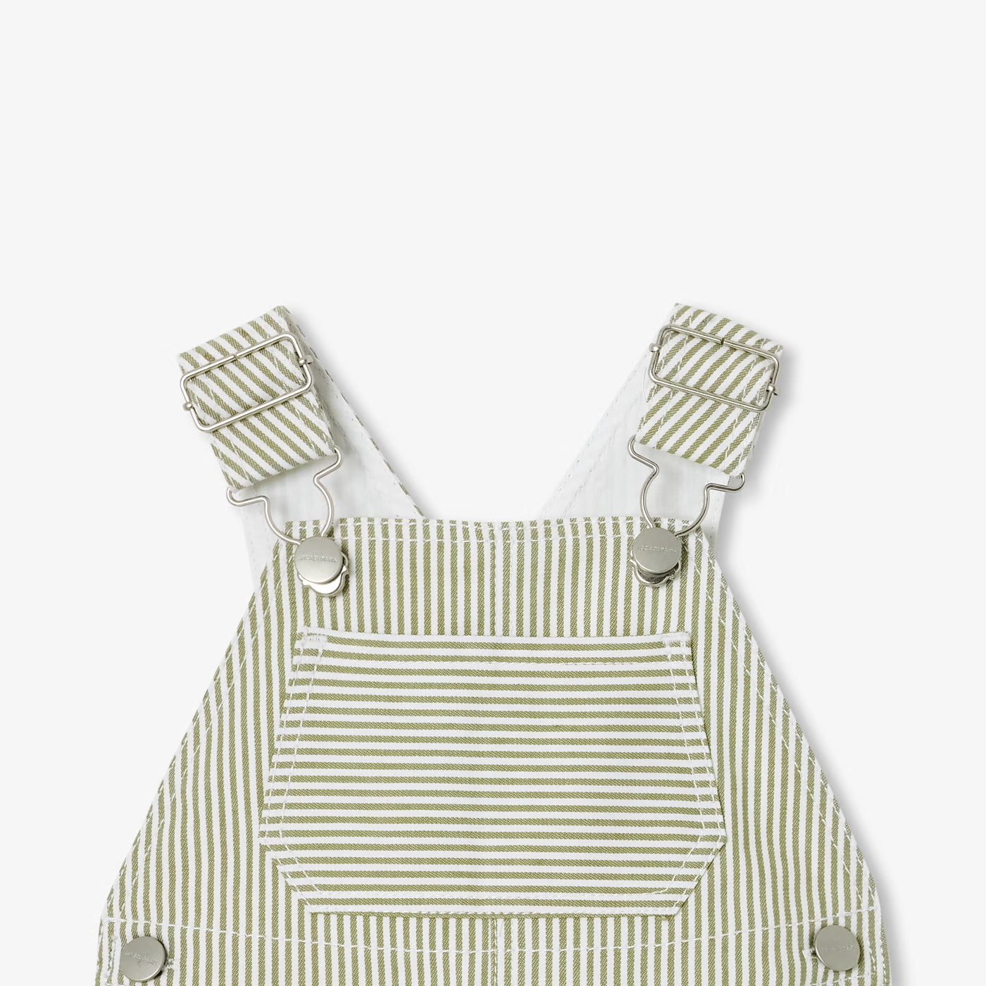 Baby boy dungarees in striped twill - blanc/vert
