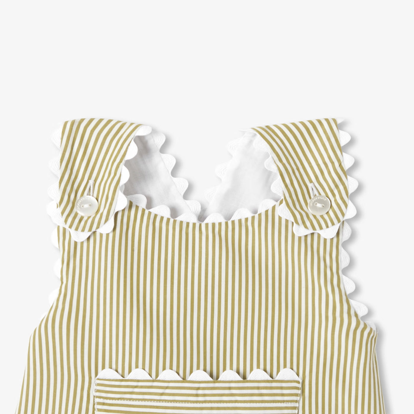 Baby girl striped cotton shorts set - blanc/vert
