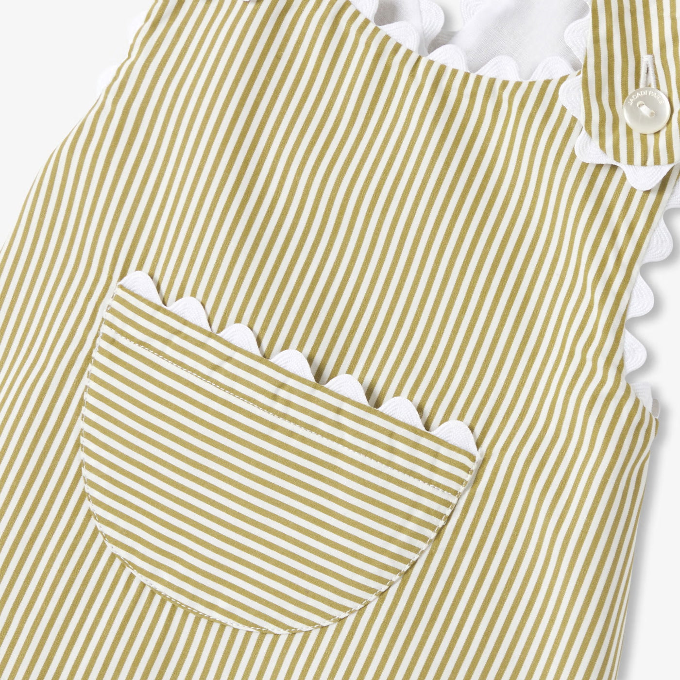 Baby girl striped cotton shorts set - blanc/vert