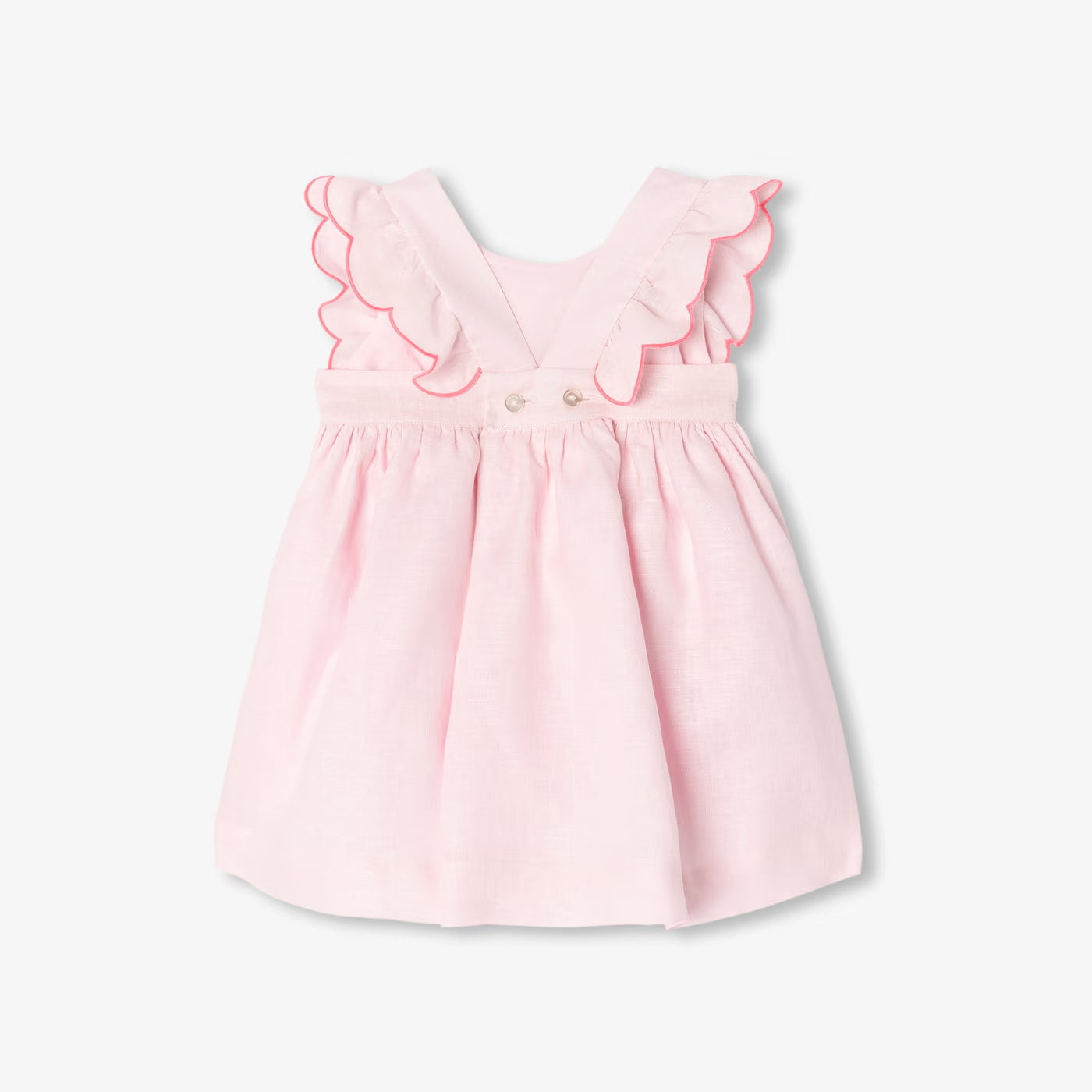Baby girl linen dress - rose pale jacadi