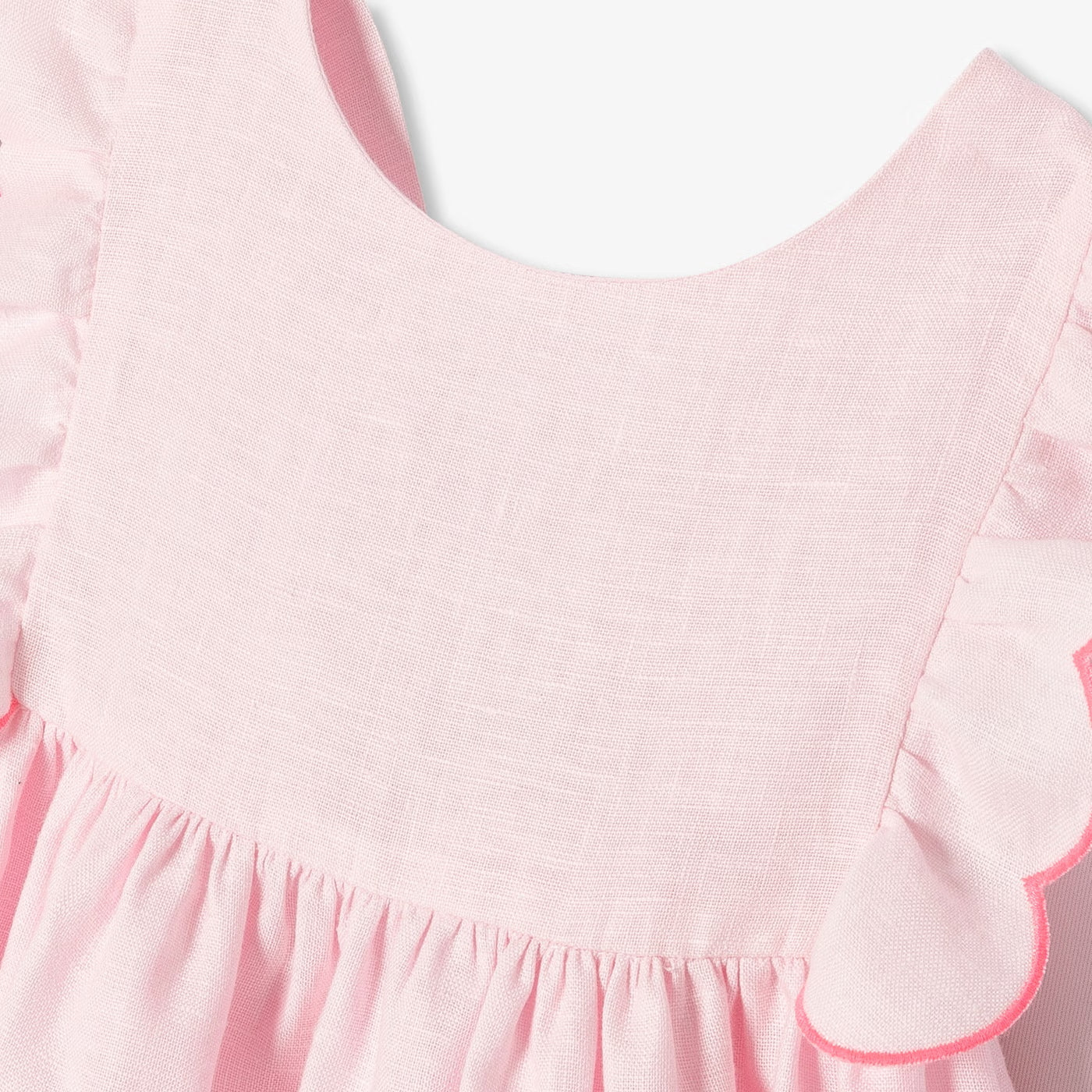 Baby girl linen dress - rose pale jacadi