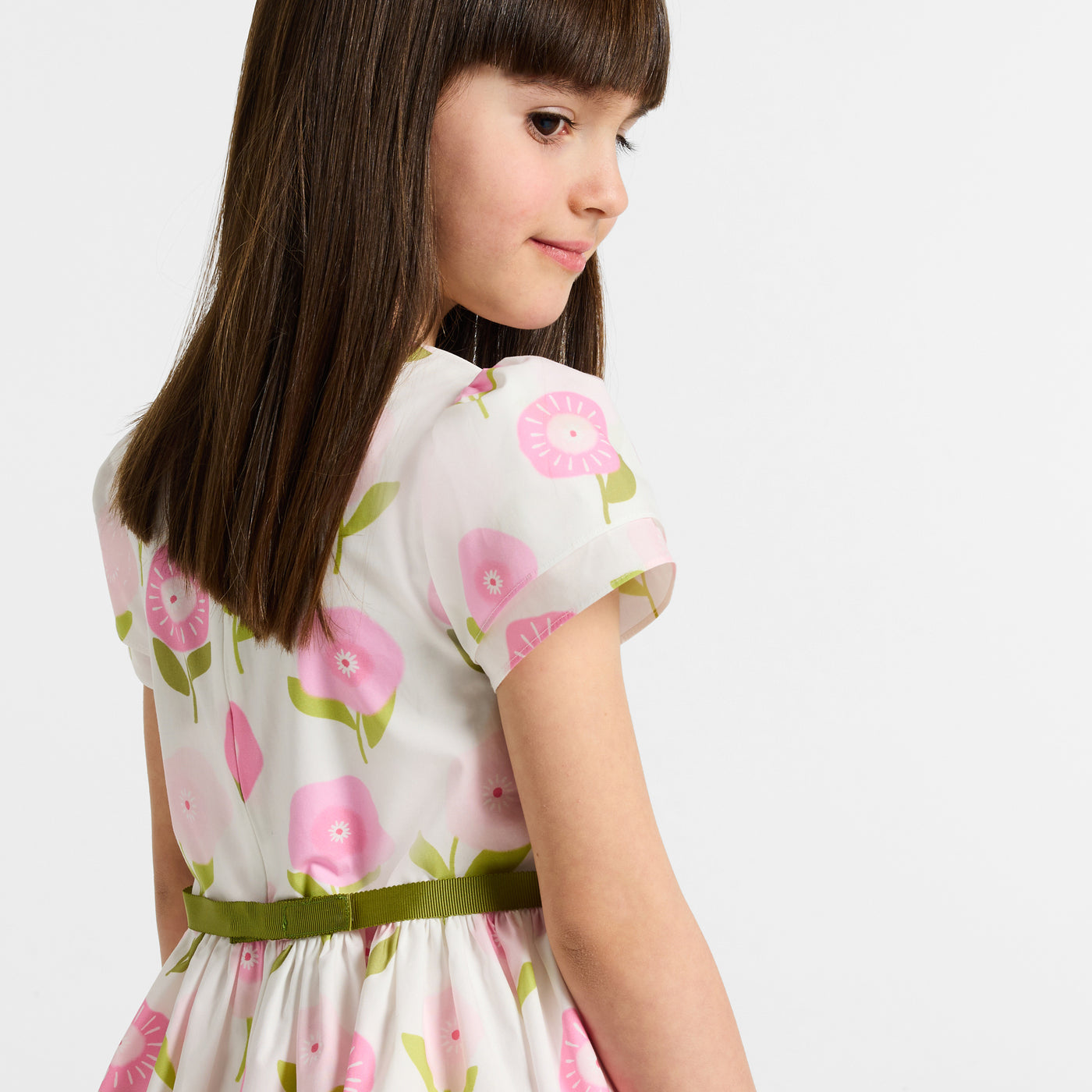 Girl floral print dress - rose/multico