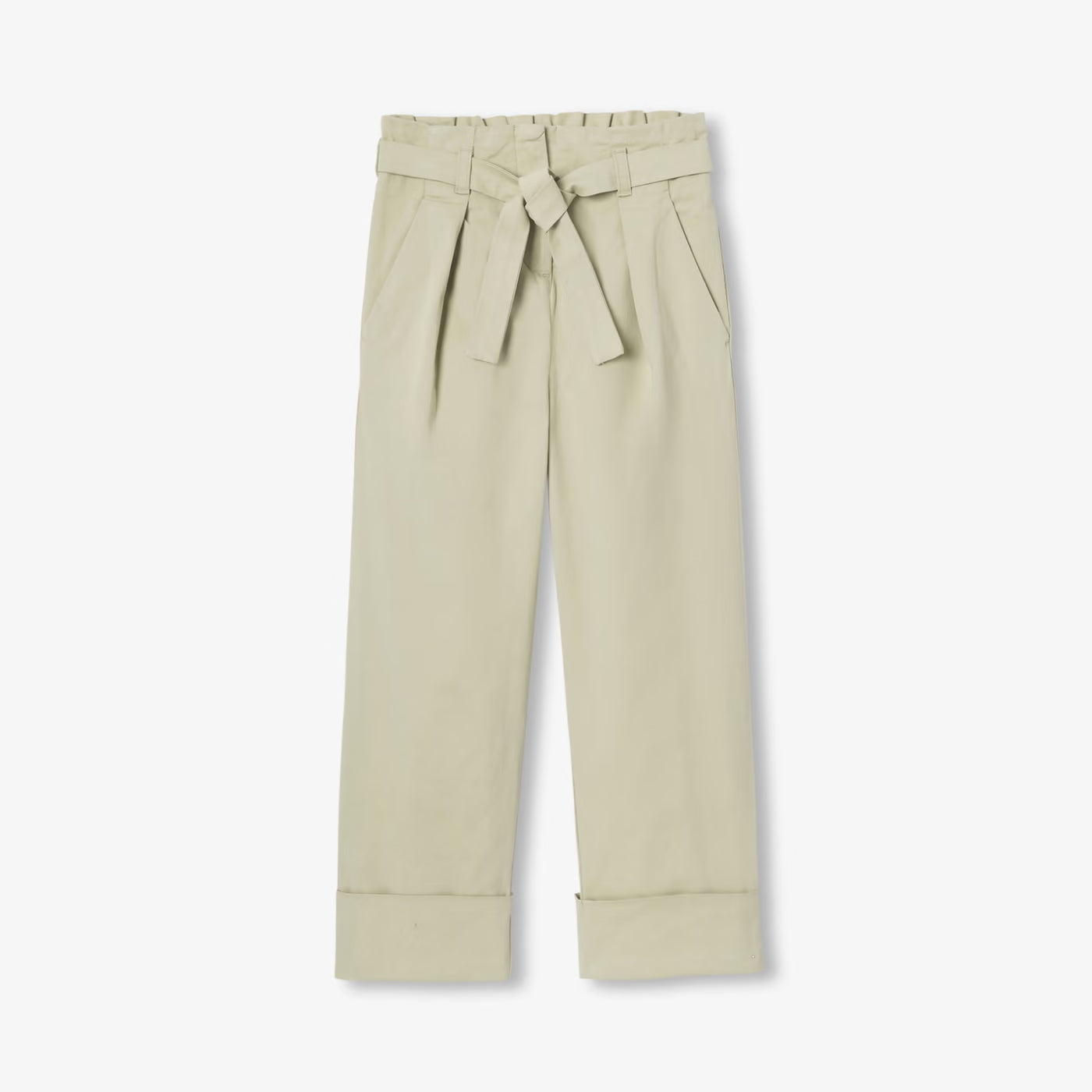 Girl lightweight twill trousers - tilleul