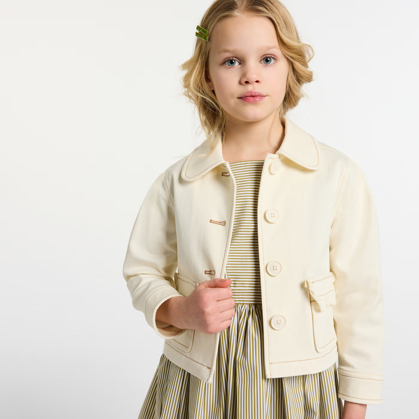 Girl denim jacket - ecru