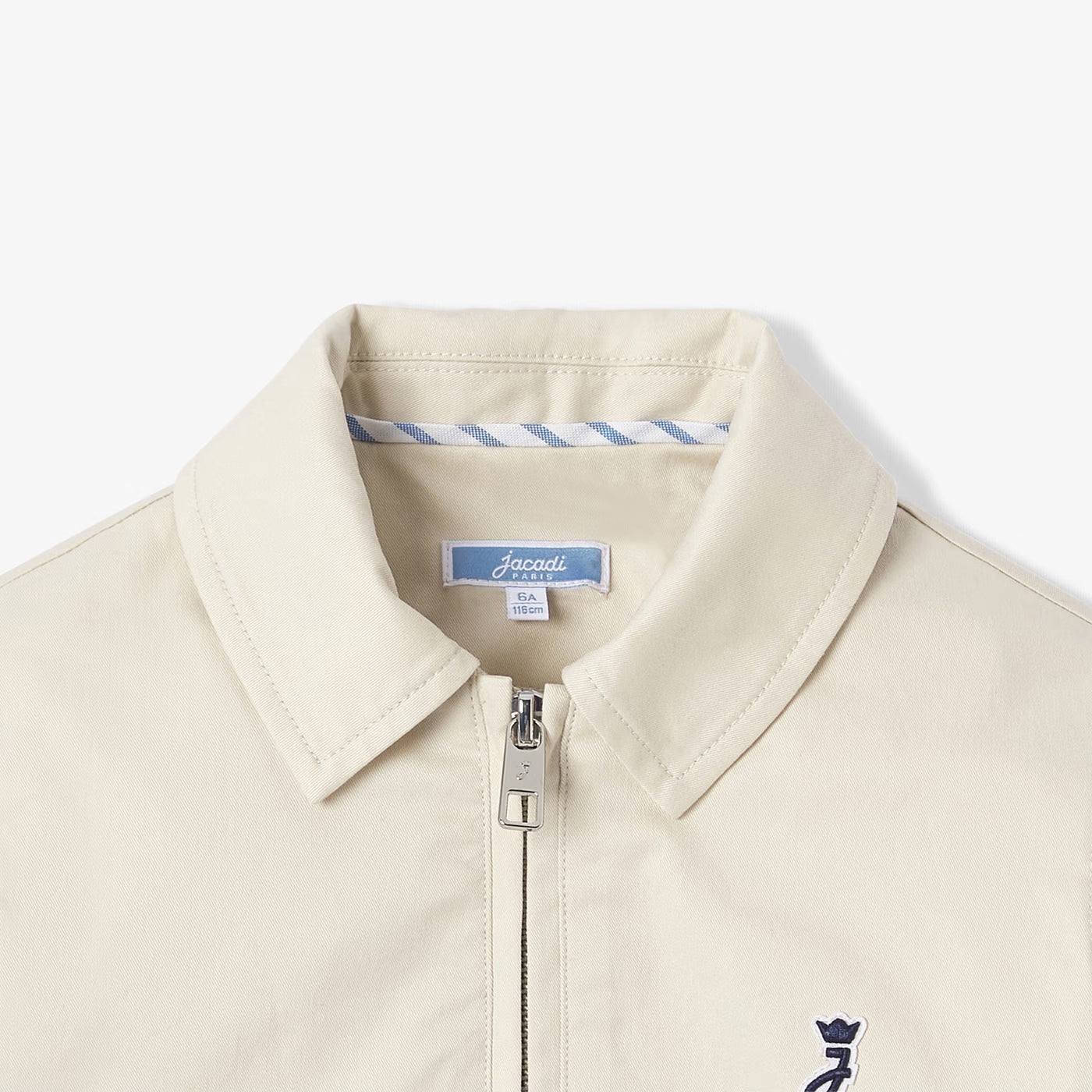 Child lightweight twill Harrington jacket - beige taupe