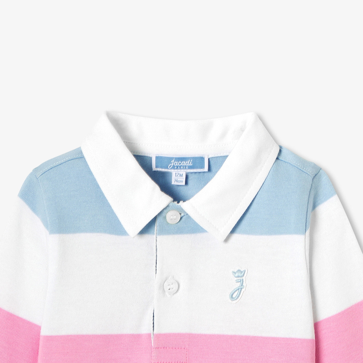 Baby boy jersey rugby shirt - rose/bleu