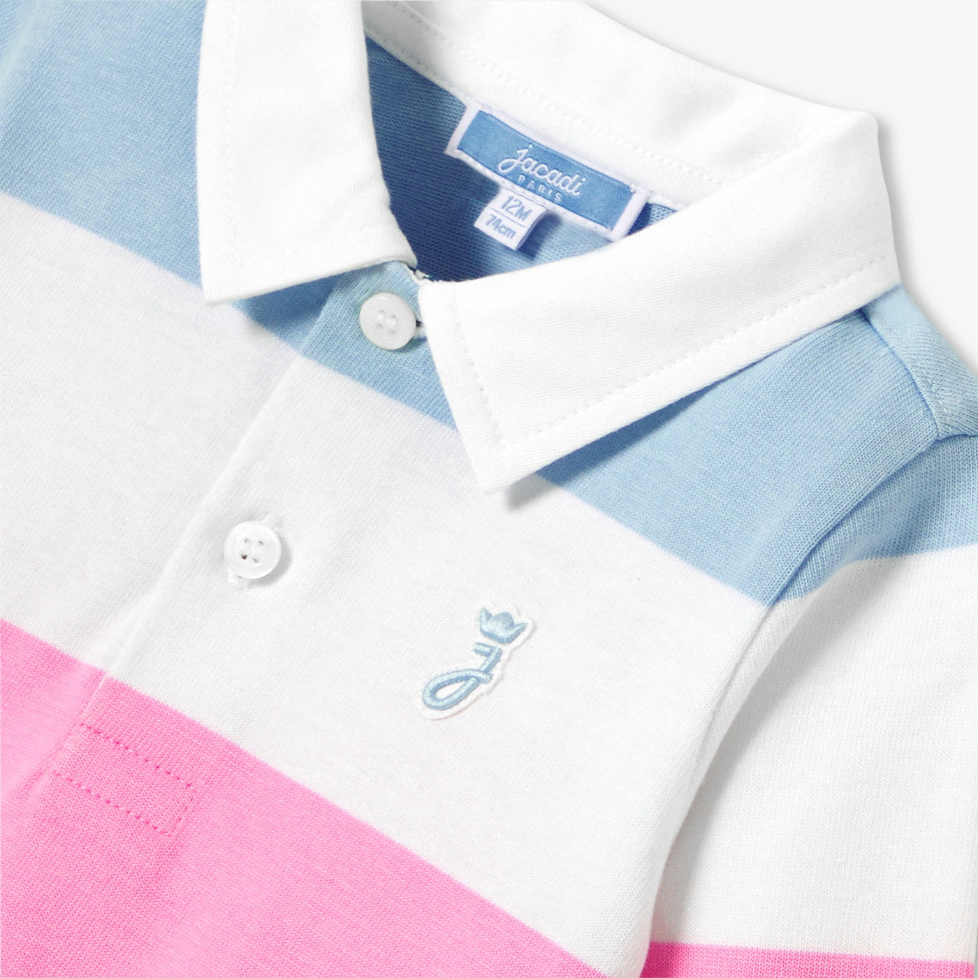 Baby boy jersey rugby shirt - rose/bleu