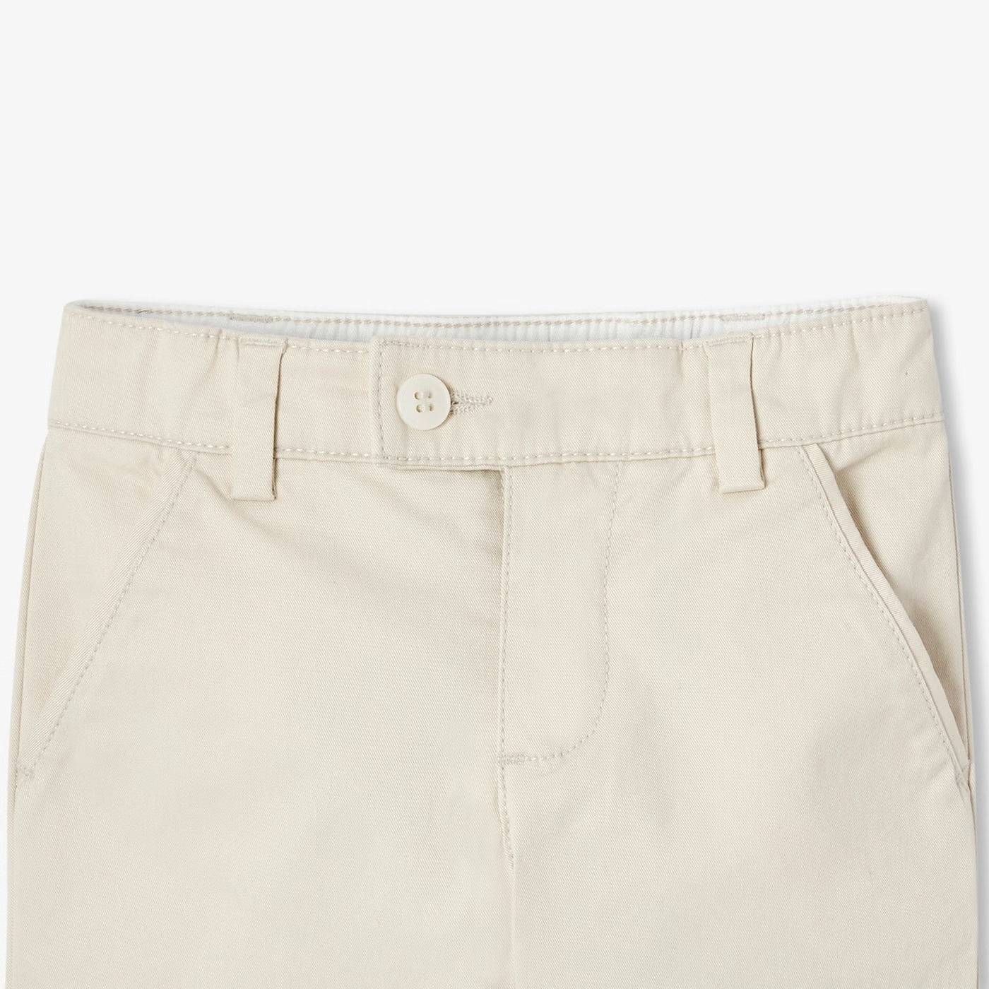 Baby boy cotton twill trousers - blanc casse