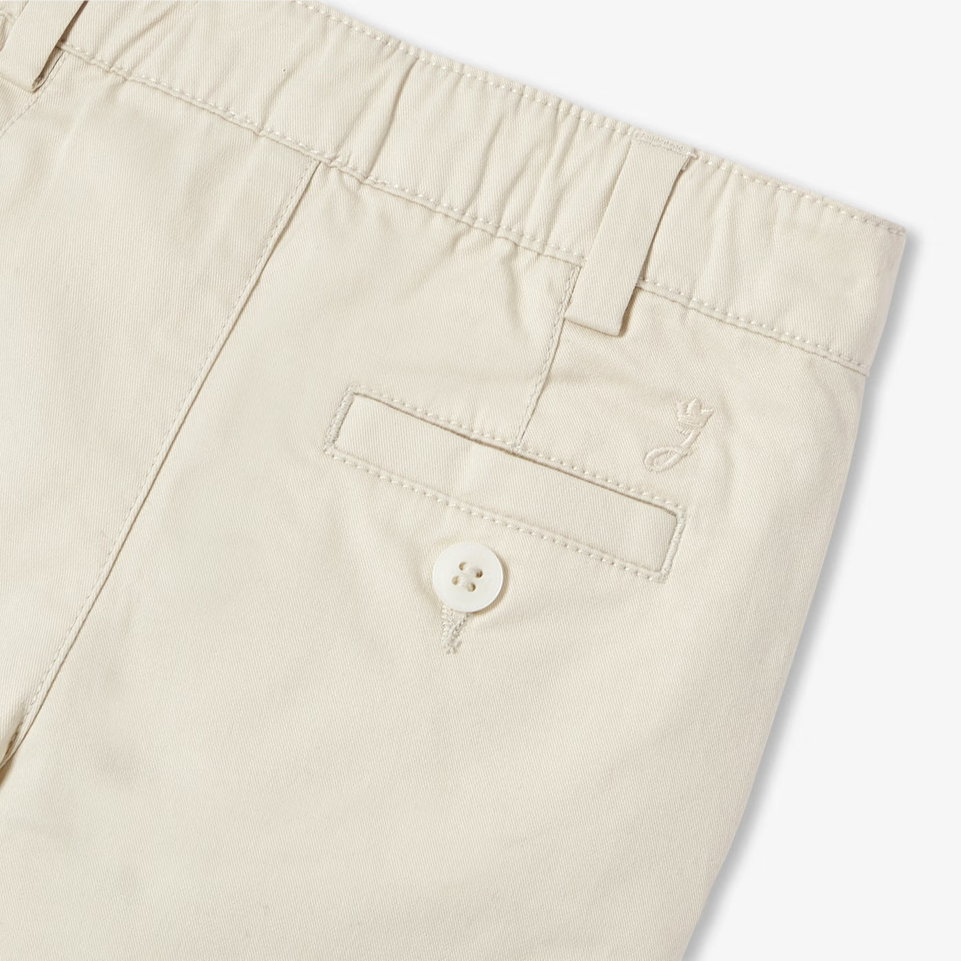 Baby boy cotton twill trousers - blanc casse