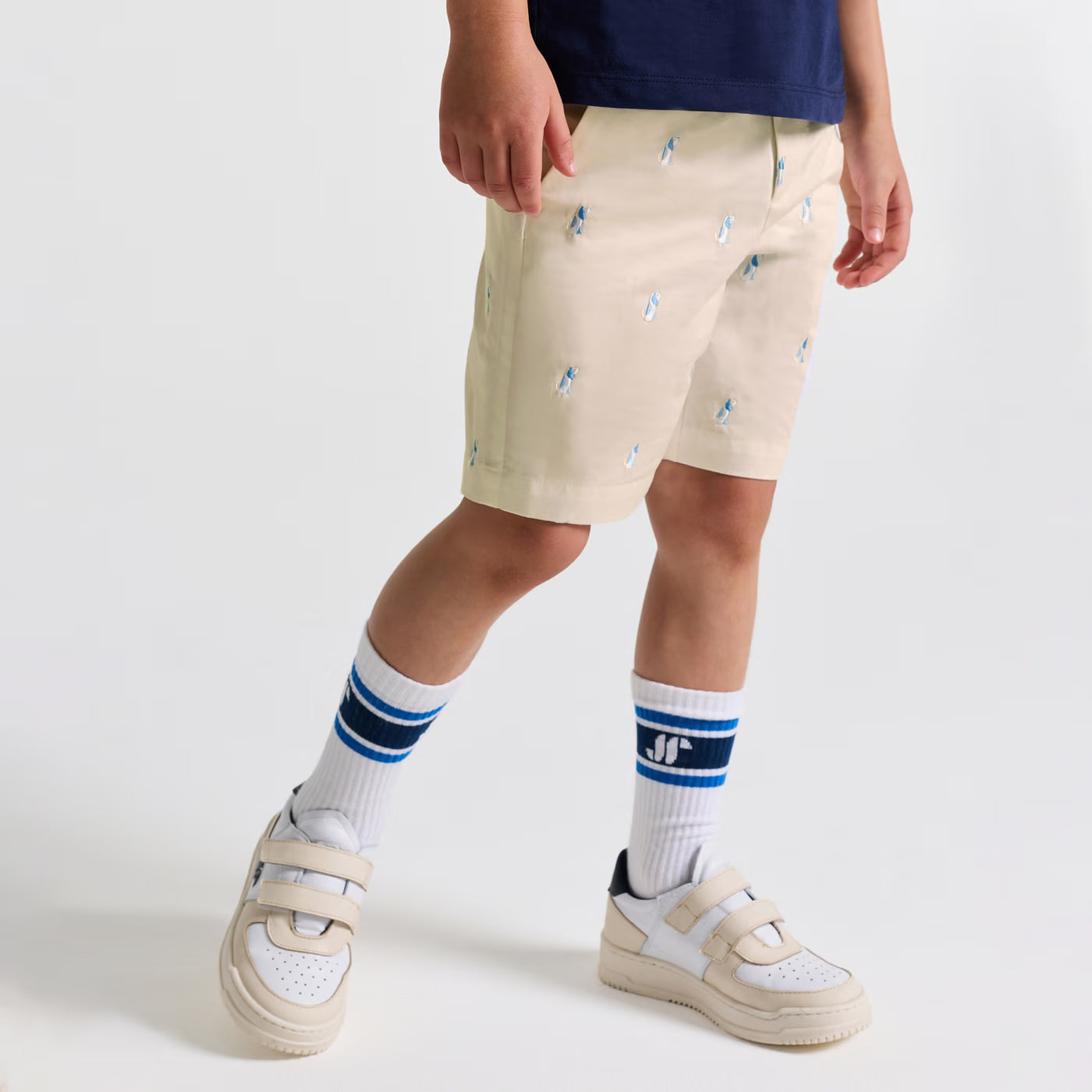 Boy cotton twill Bermuda shorts - beige taupe