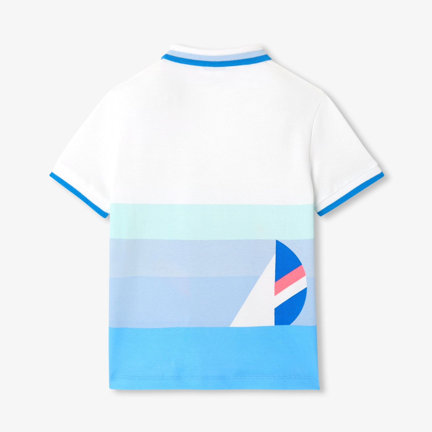Boy cotton piqué polo shirt - blanc/multico