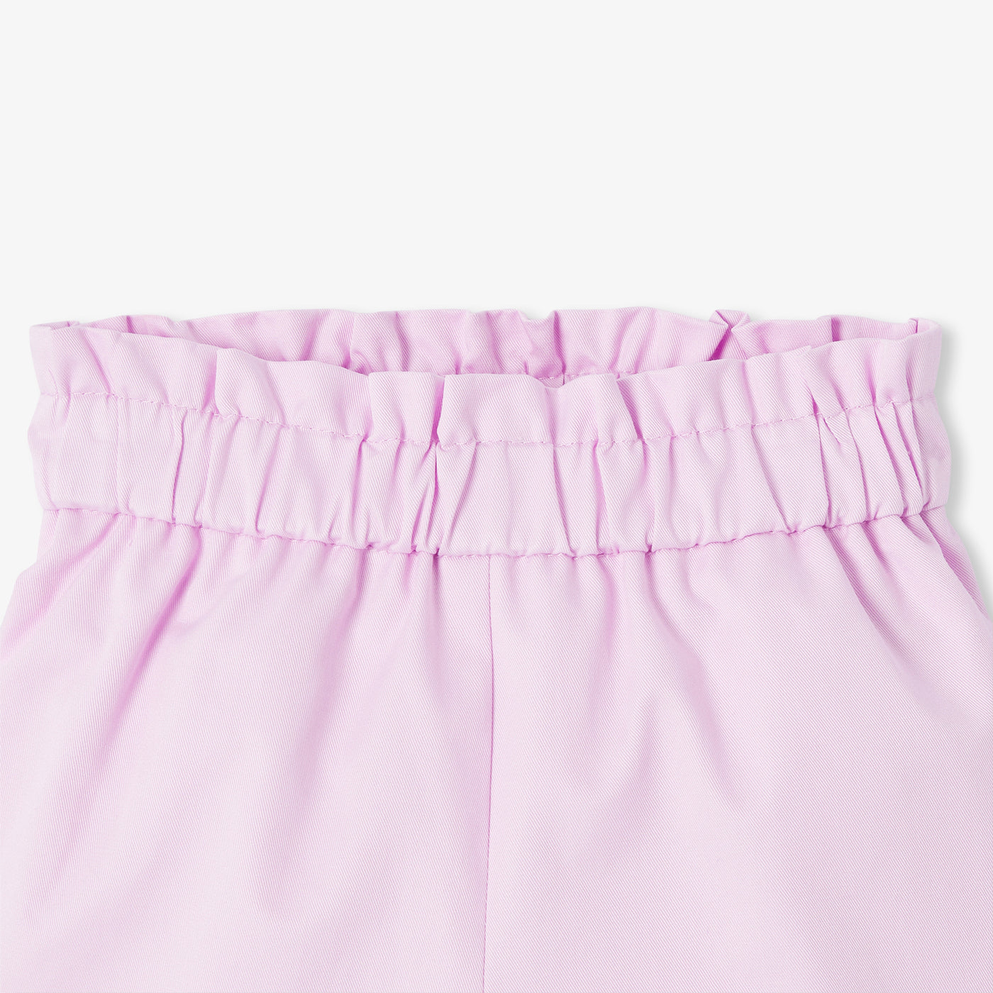 Baby girl paper bag waist twill shorts - lilas