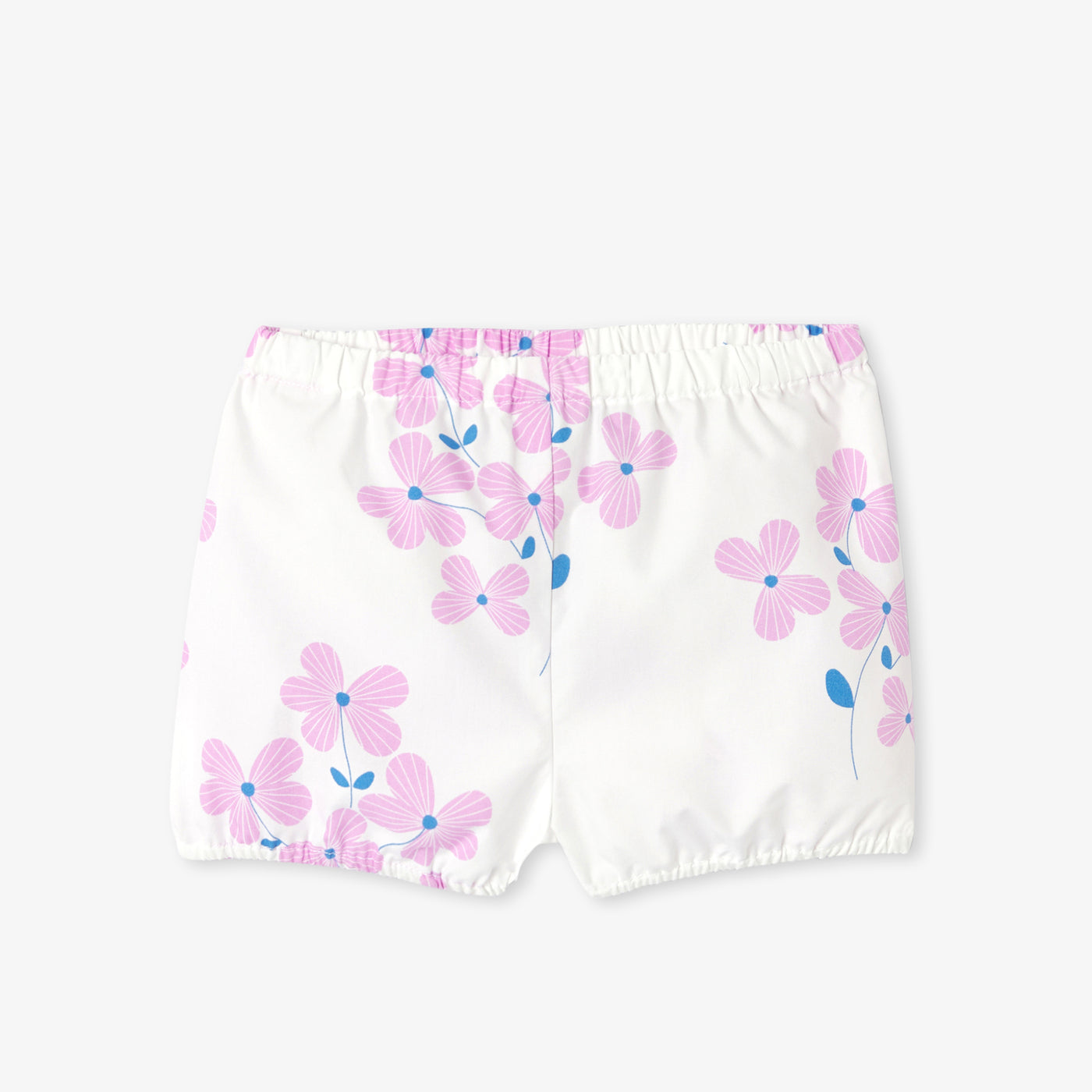 Baby girl poplin shorts set - blanc/rose