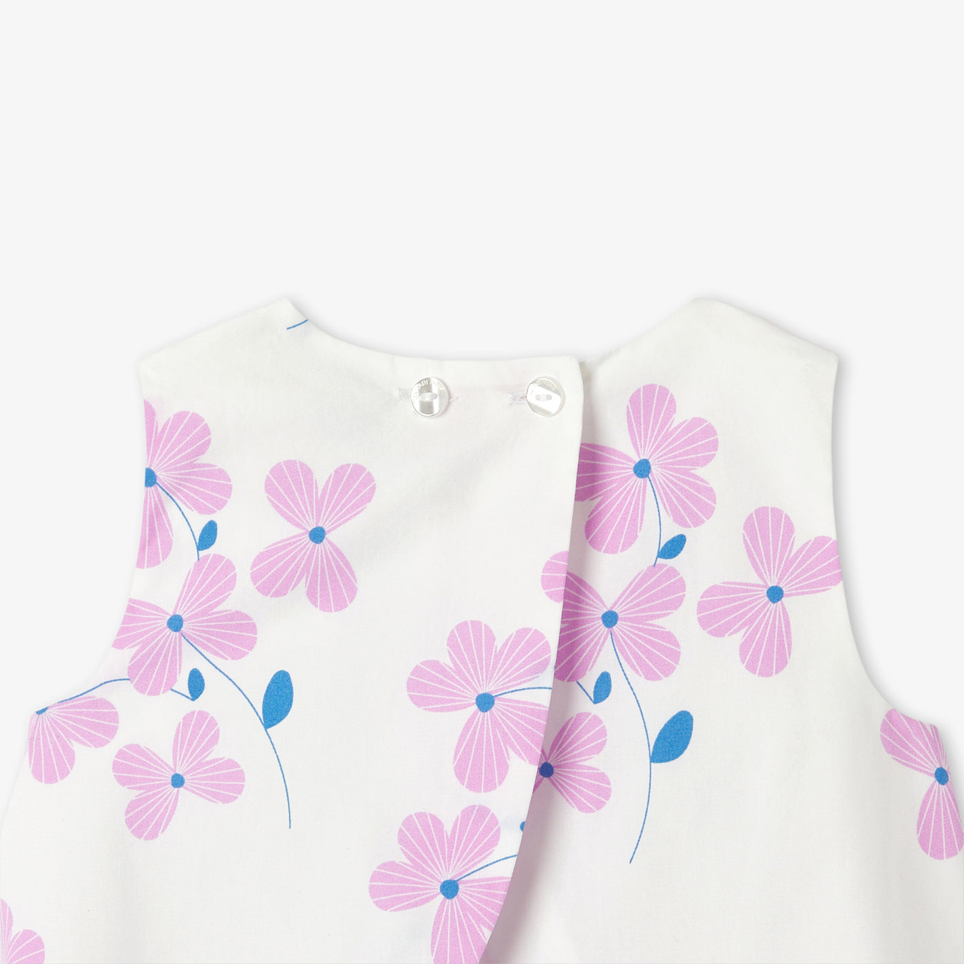 Baby girl poplin shorts set - blanc/rose