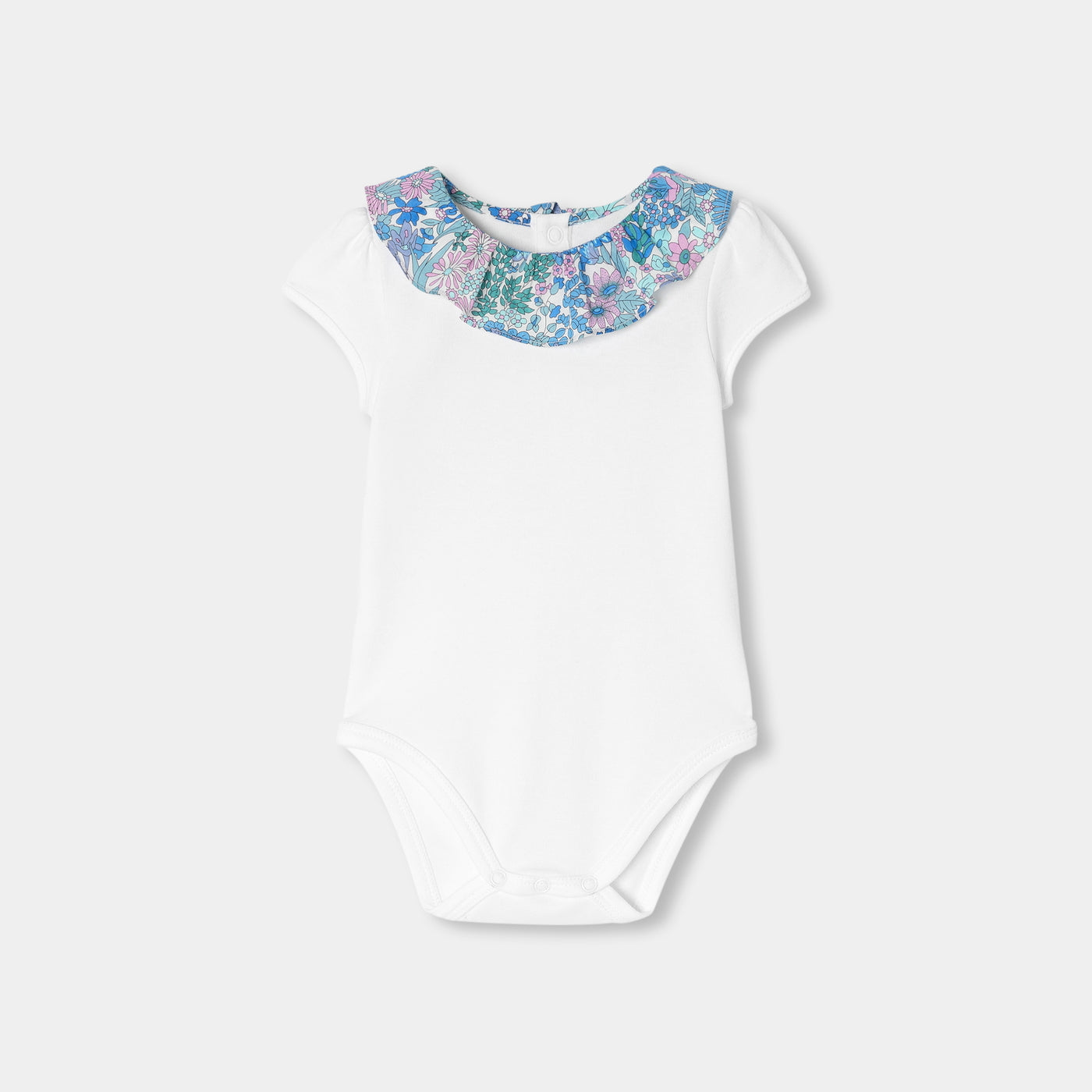Baby girl short-sleeved cotton bodysuit - blanc jacadi