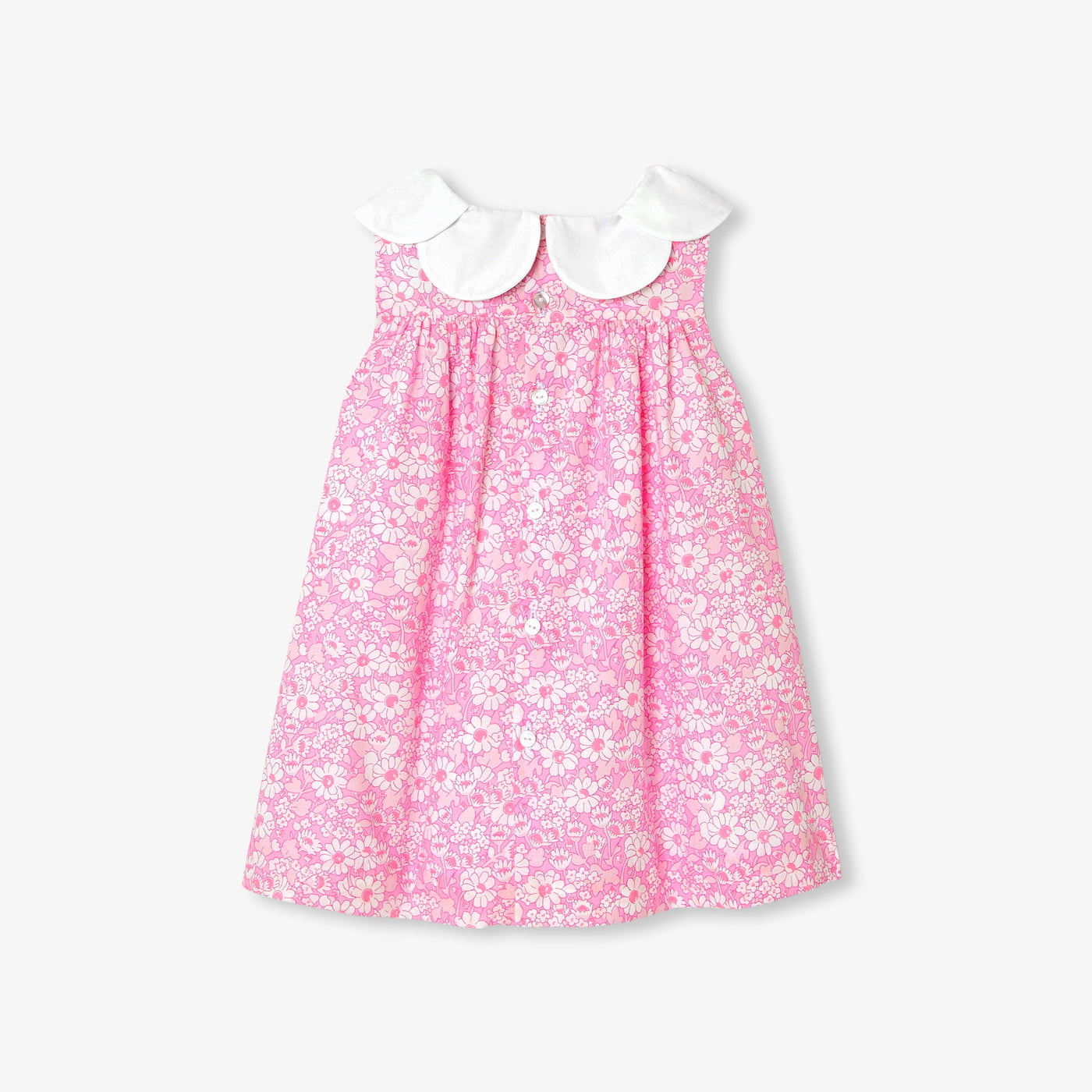 Baby girl Liberty fabric ceremony dress - rose/multico
