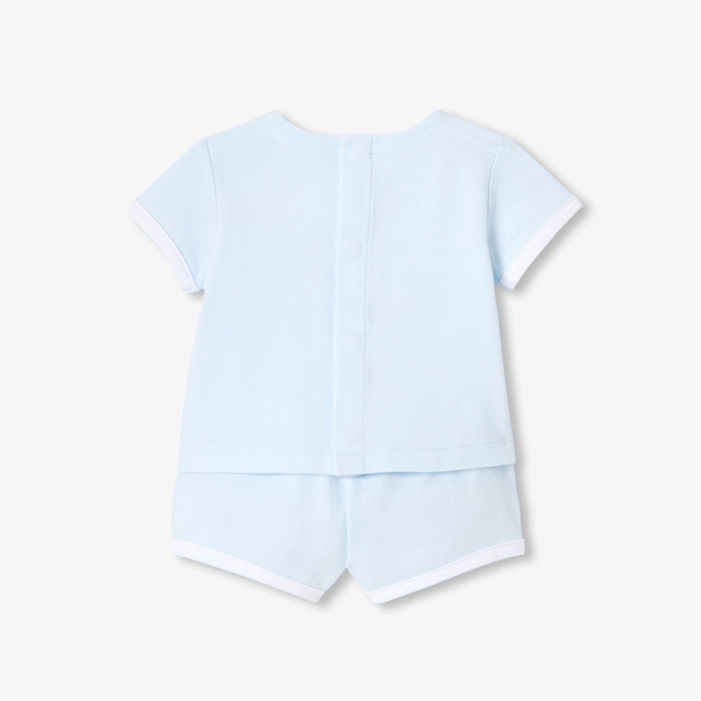 Baby cotton piqué set - bleu pale