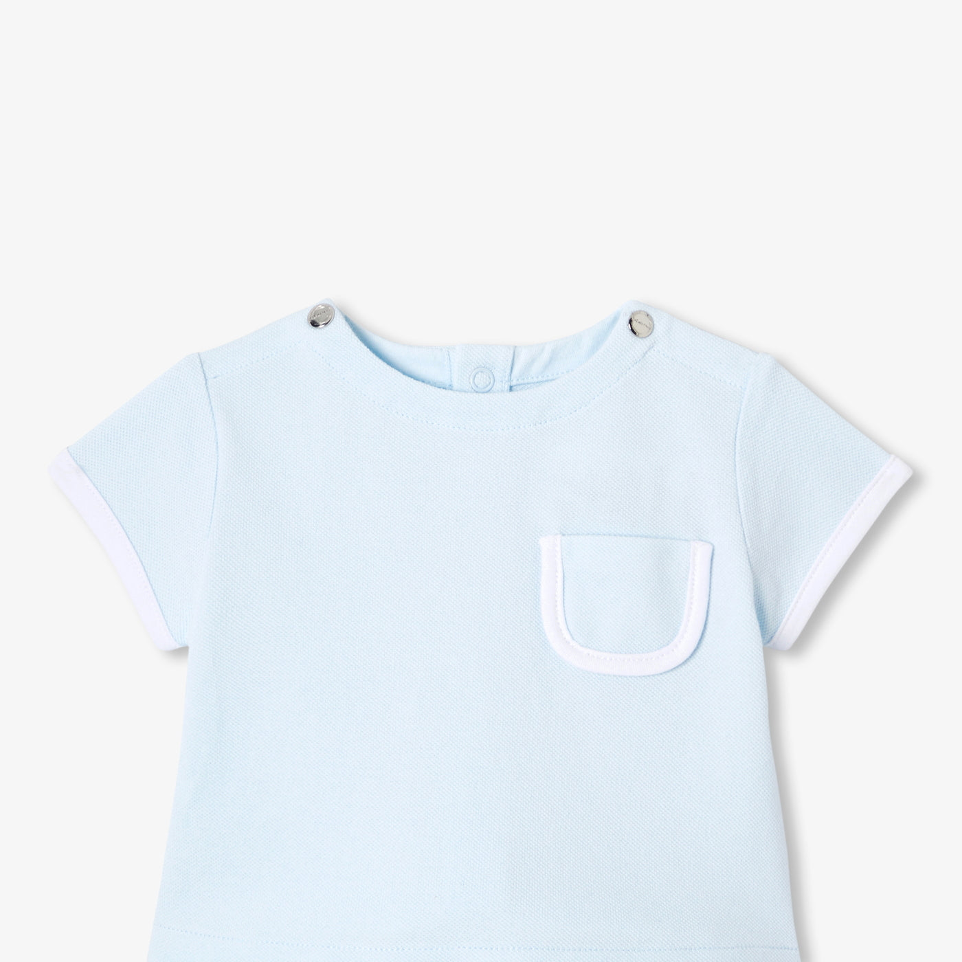 Baby cotton piqué set - bleu pale