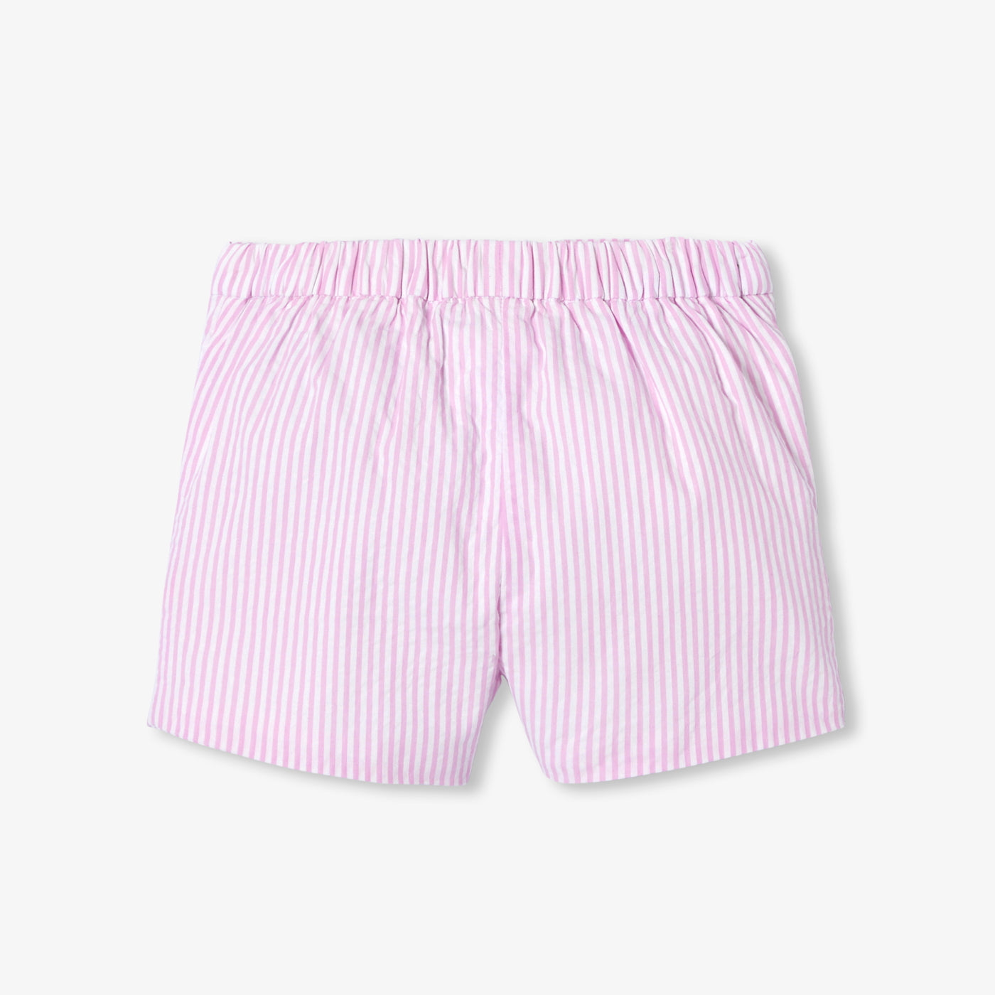 Baby girl striped seersucker shorts - blanc/rose