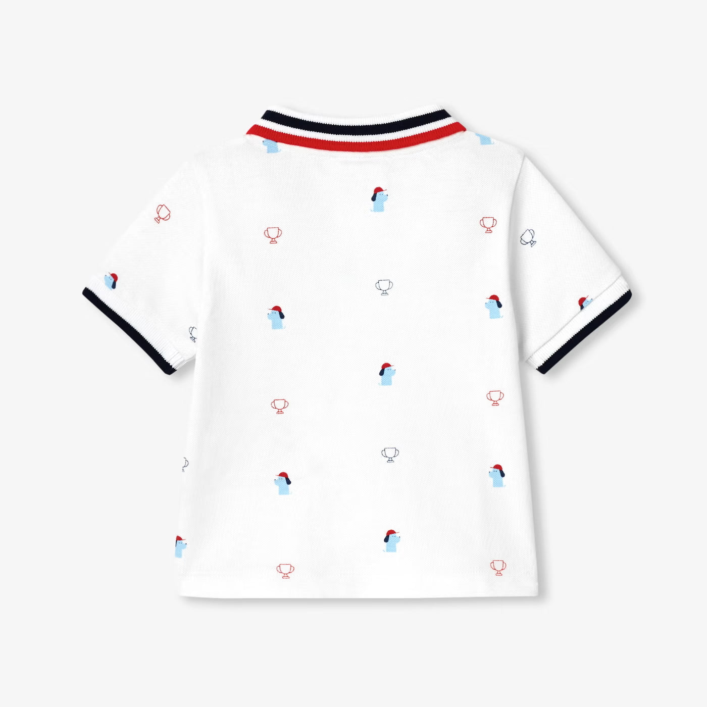 Baby boy polo shirt in printed cotton piqué - blanc jacadi
