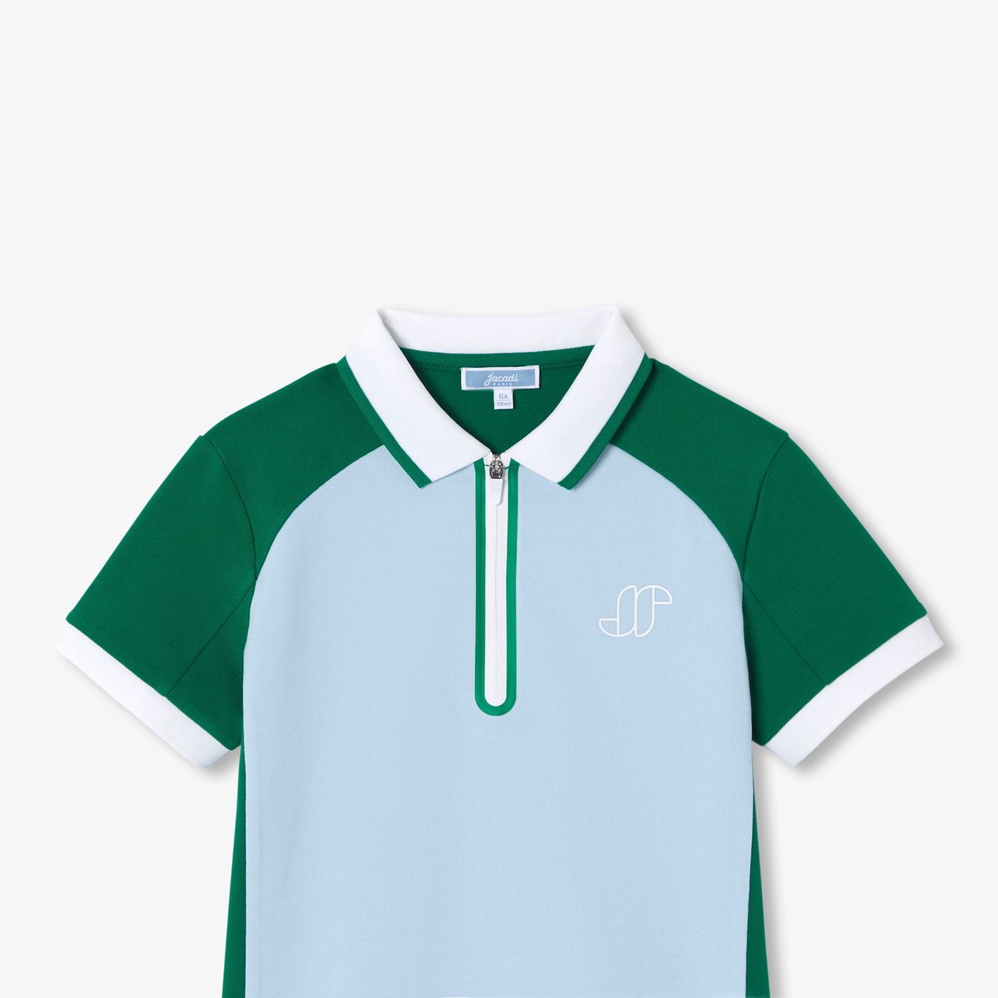 Boy cotton piqué polo shirt - bleu/vert