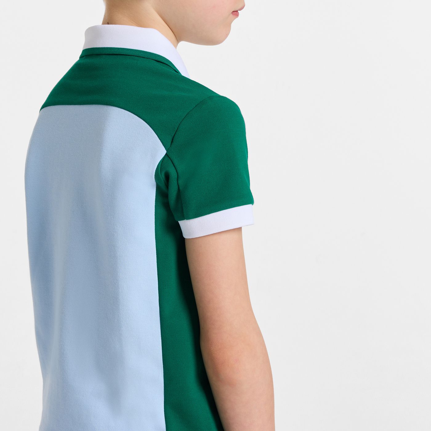 Boy cotton piqué polo shirt - bleu/vert