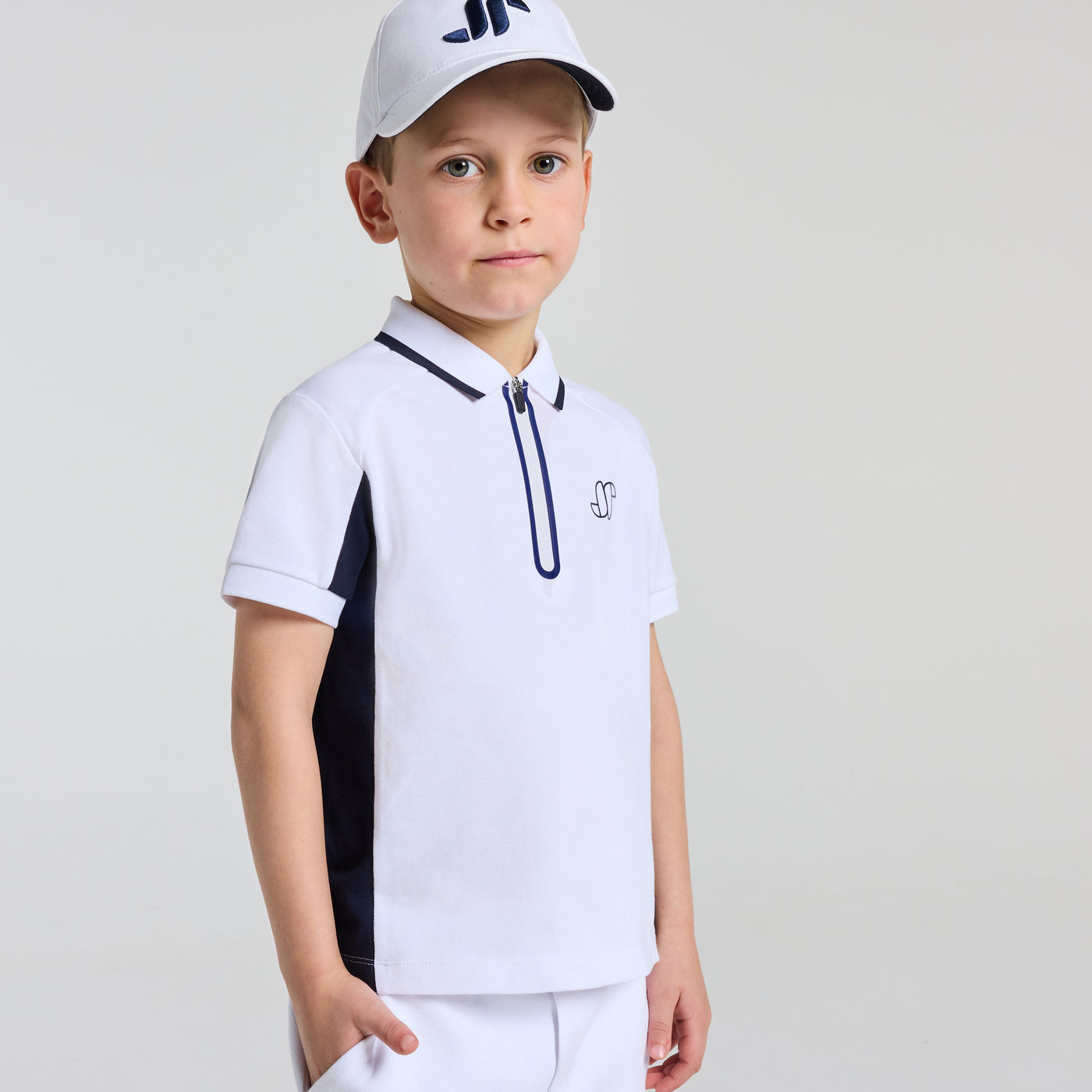Boys' cotton piqué polo shirt - blanc jacadi