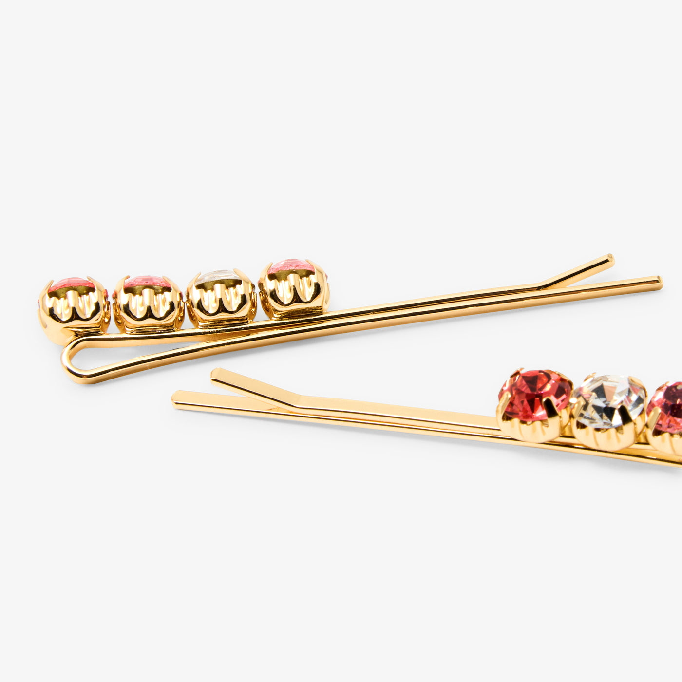 Girl pair of gold hair clips - multico