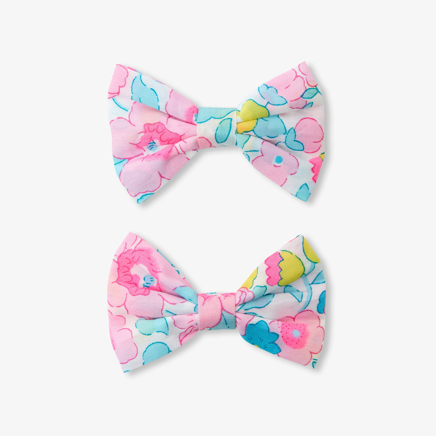 Girl pair of Liberty fabric hair clips - blanc/multico