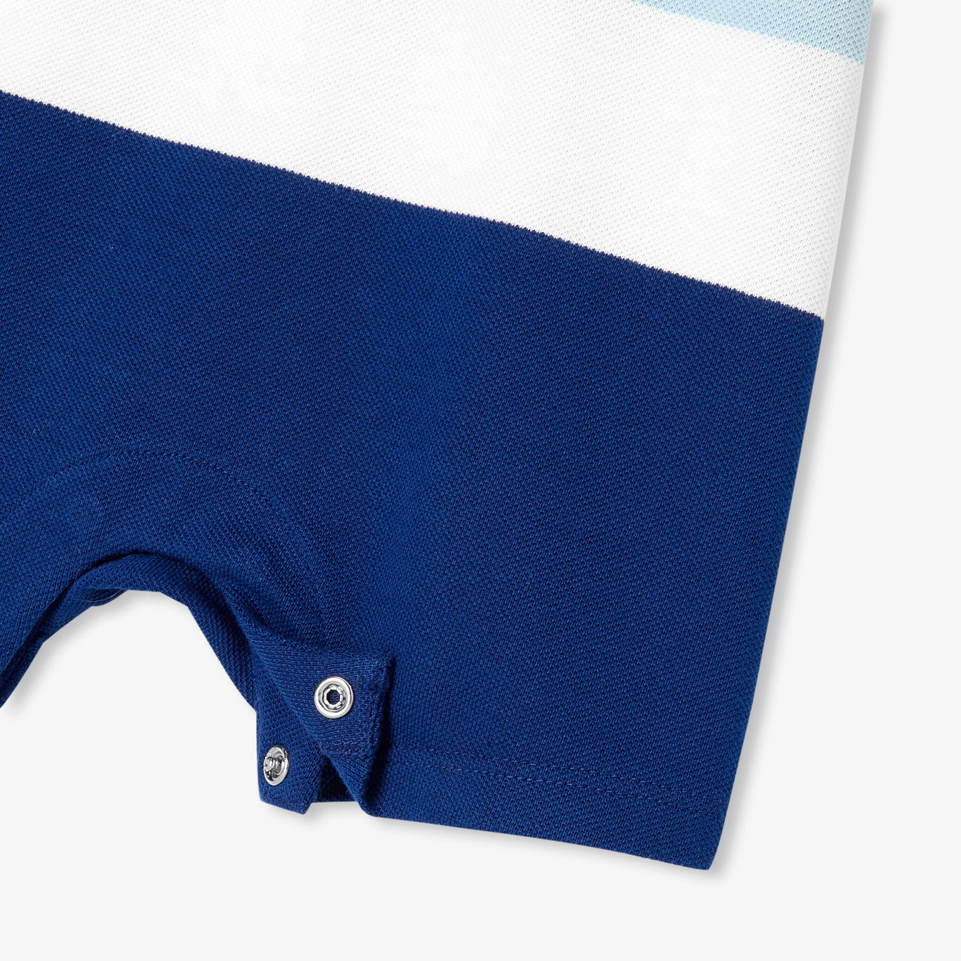 Baby boy cotton piqué jumpsuit - blanc/bleu