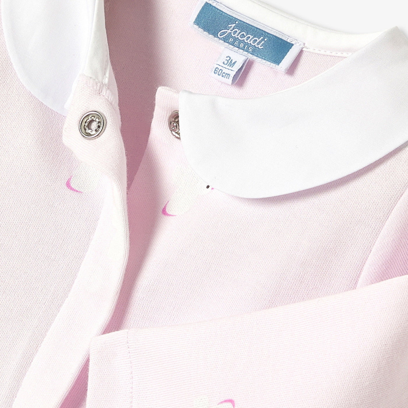 Baby pyjamas in cotton interlock - rose/multico