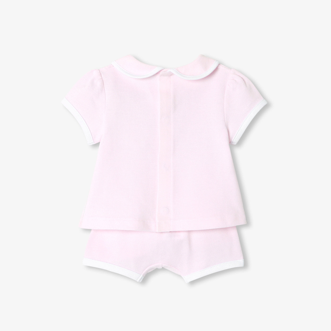 Baby girl set in cotton piqué - rose pale jacadi