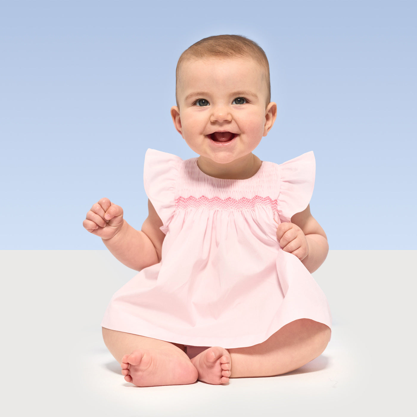 Baby girl poplin set - rose/multico