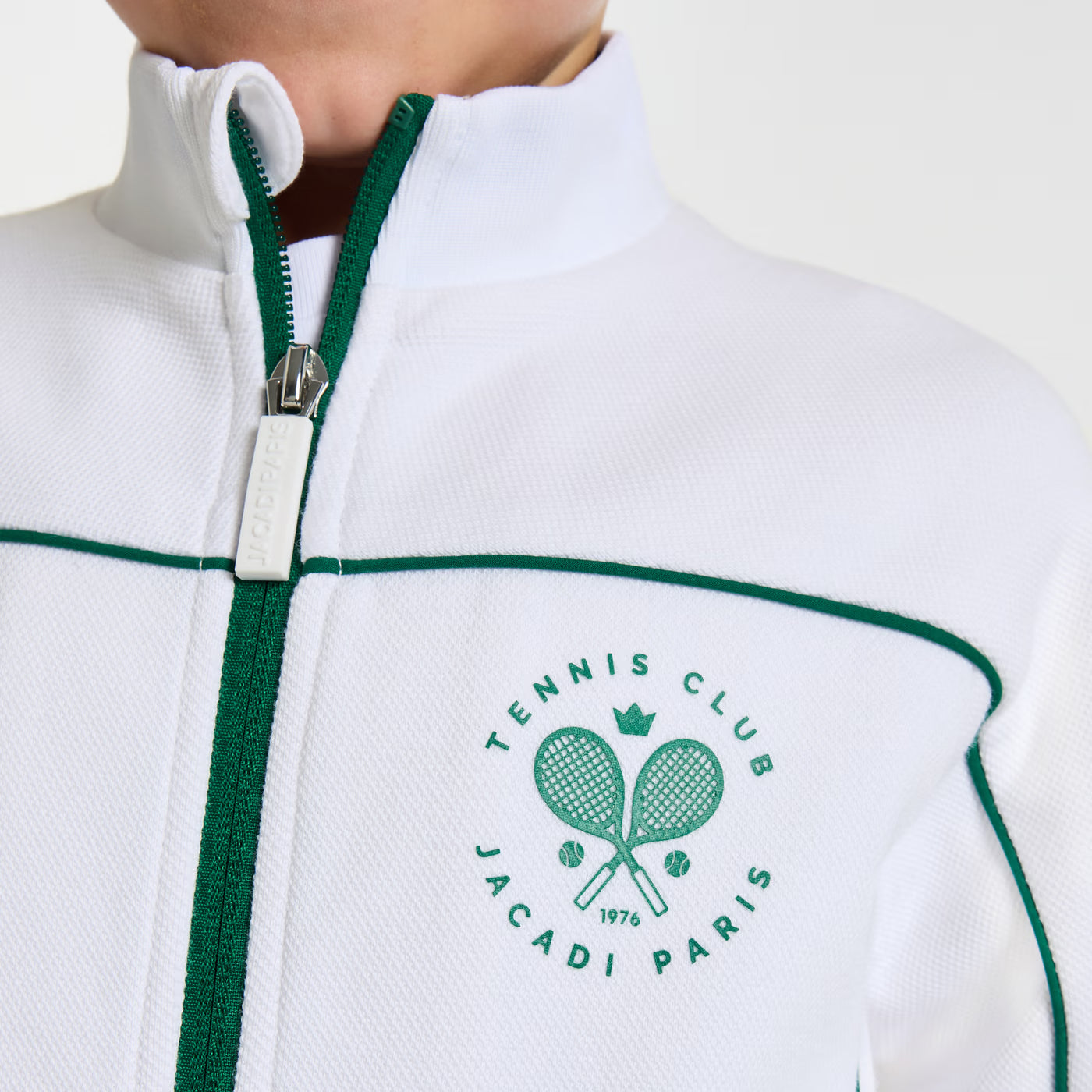Boy piqué knit zip-up sweatshirt - blanc jacadi