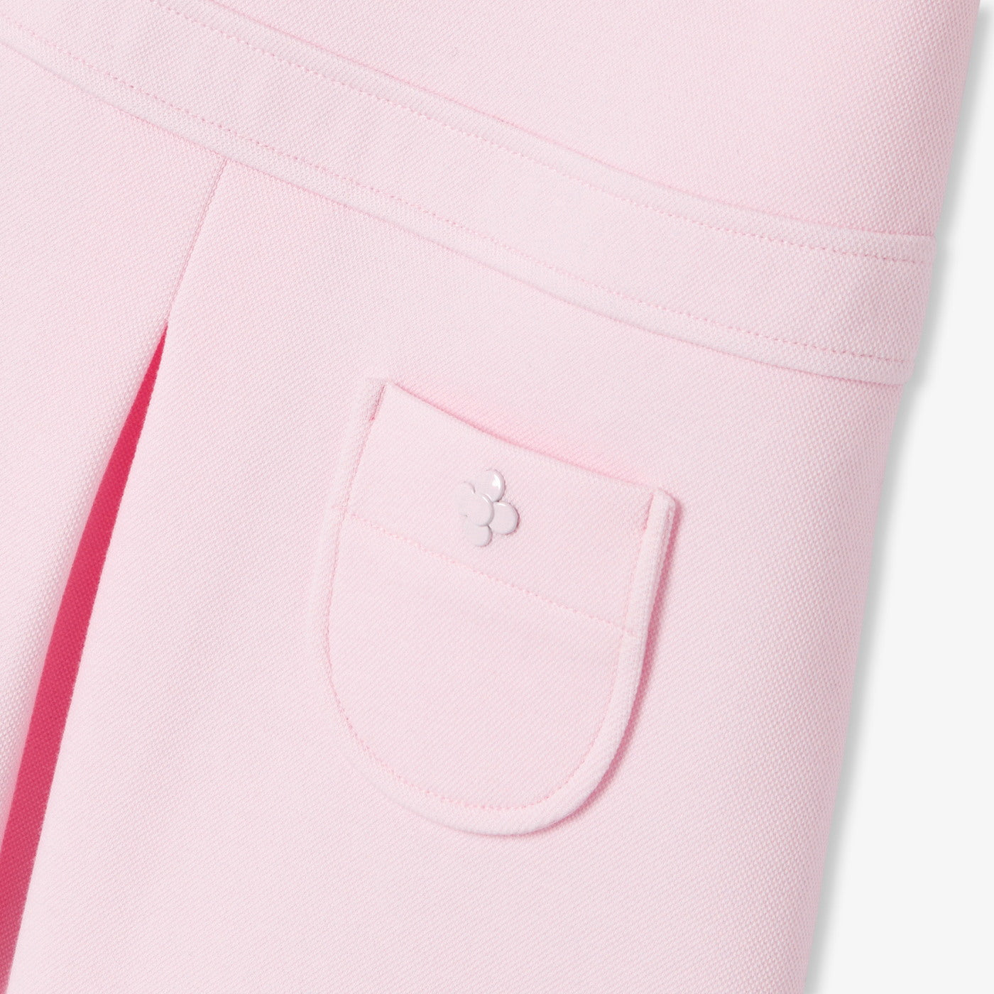 Girl piqué knit dress - rose poudre jacadi