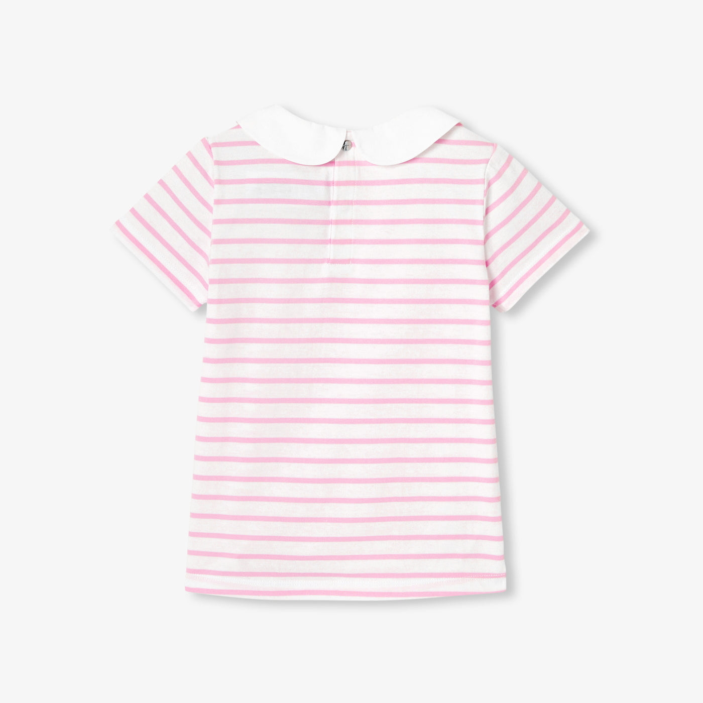 Girl striped polo shirt - blanc/rose