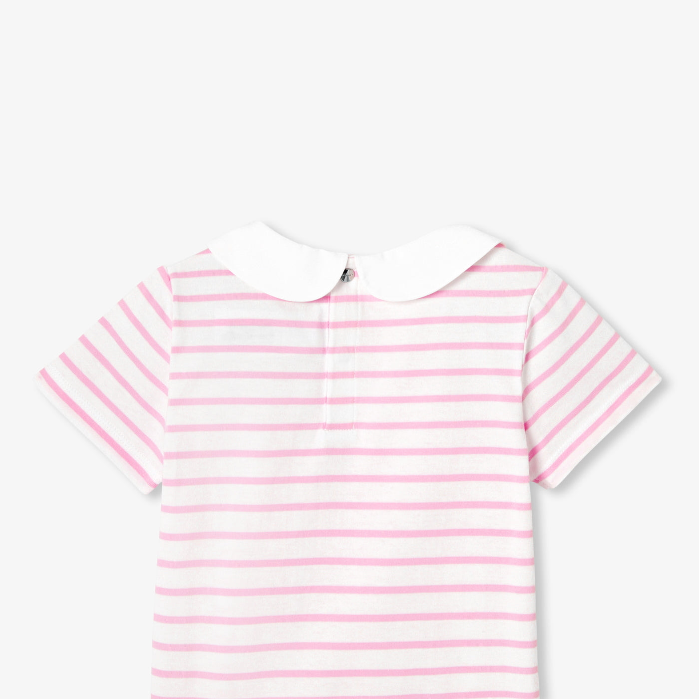 Girl striped polo shirt - blanc/rose