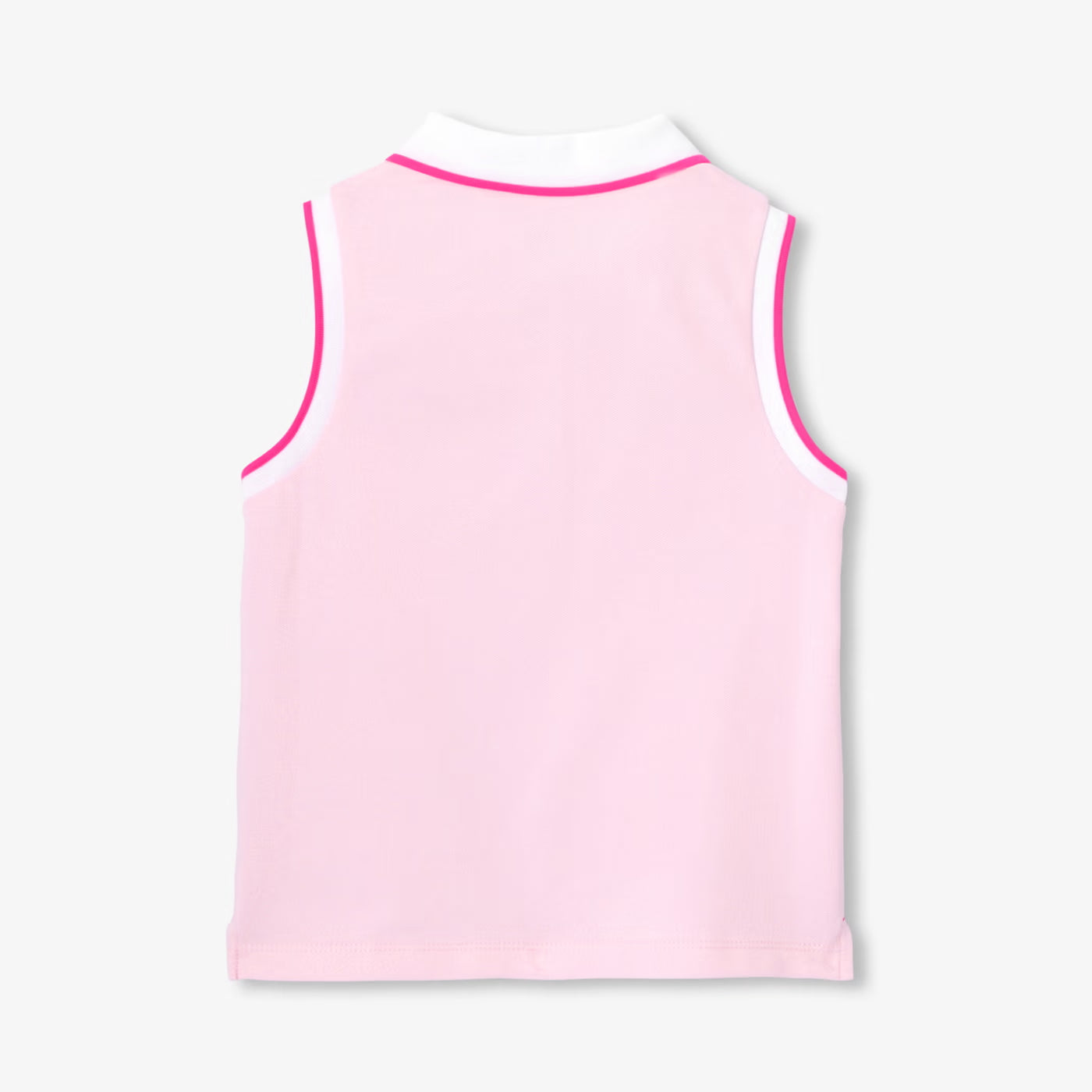 Girl sleeveless polo shirt - rose poudre jacadi