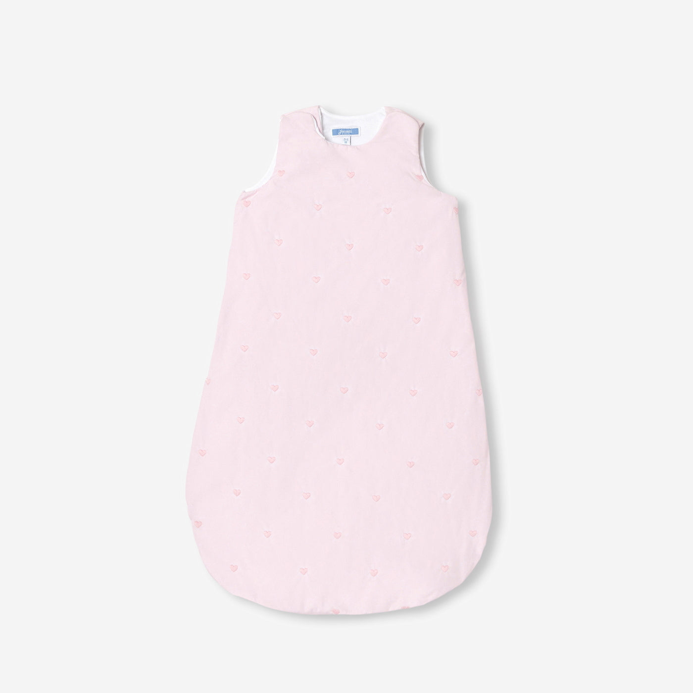 0-6 months embroidered poplin sleeping bag - rose dragee