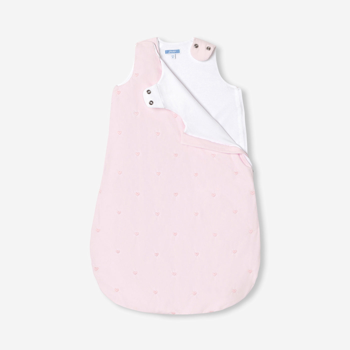 0-6 months embroidered poplin sleeping bag - rose dragee