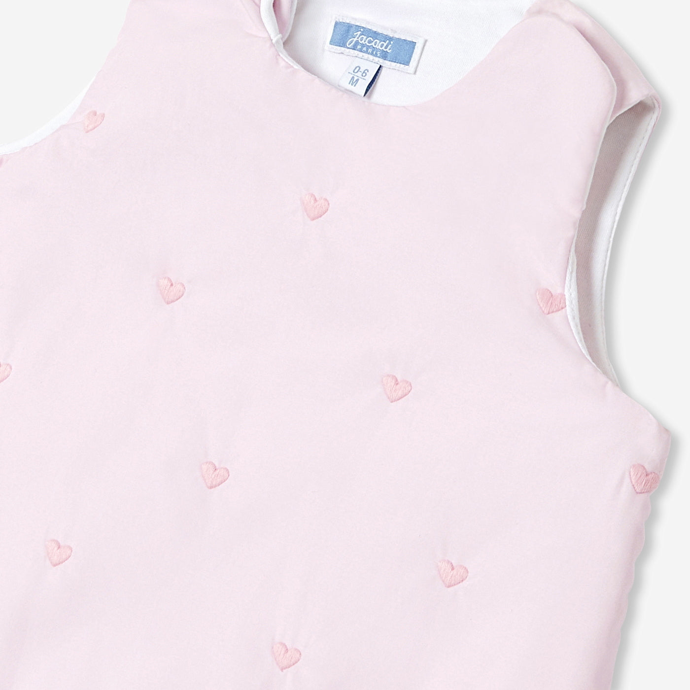 0-6 months embroidered poplin sleeping bag - rose dragee