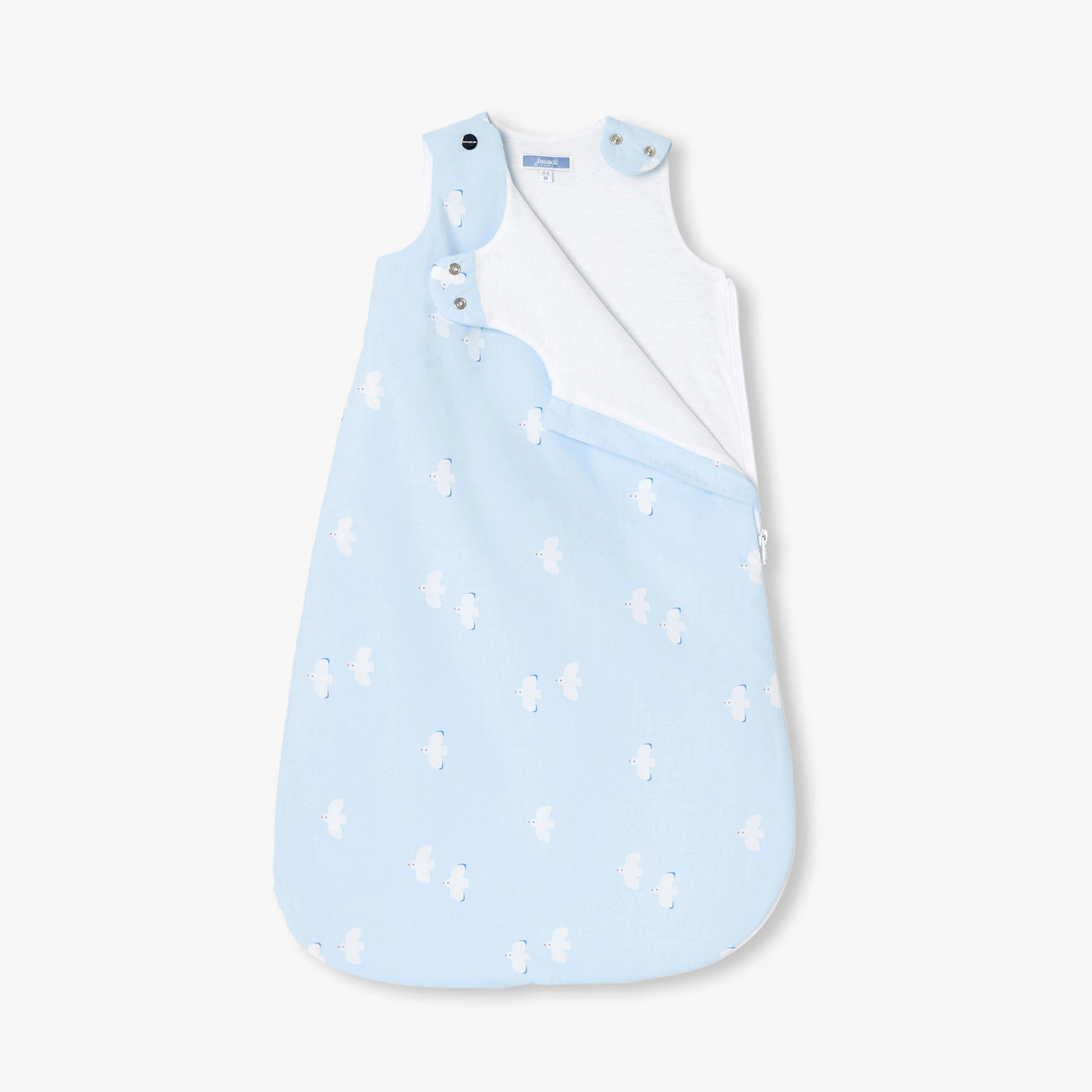 0-6 months poplin cotton sleeping bag - bleu/blanc