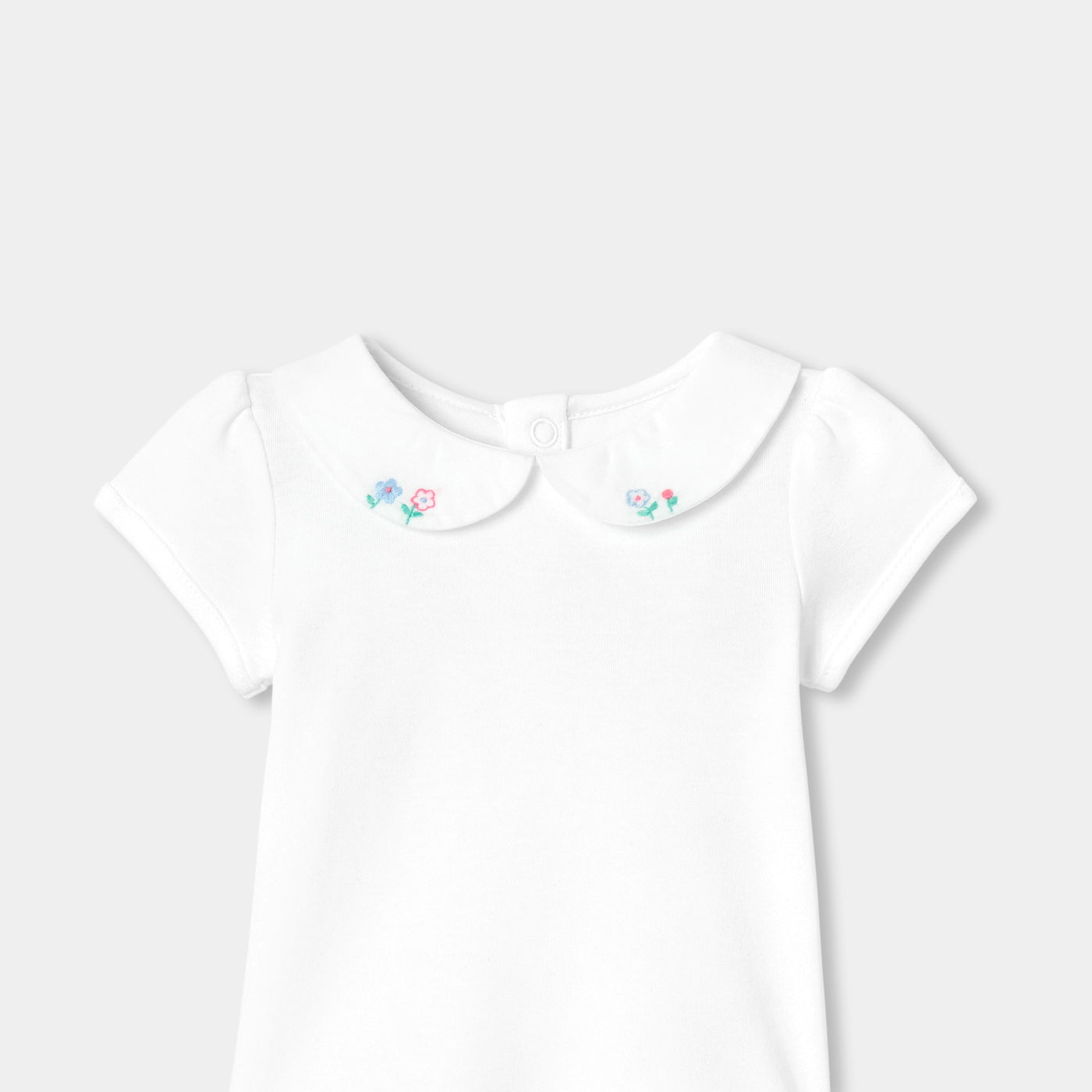 Baby girl short-sleeved interlock cotton bodysuit - blanc jacadi