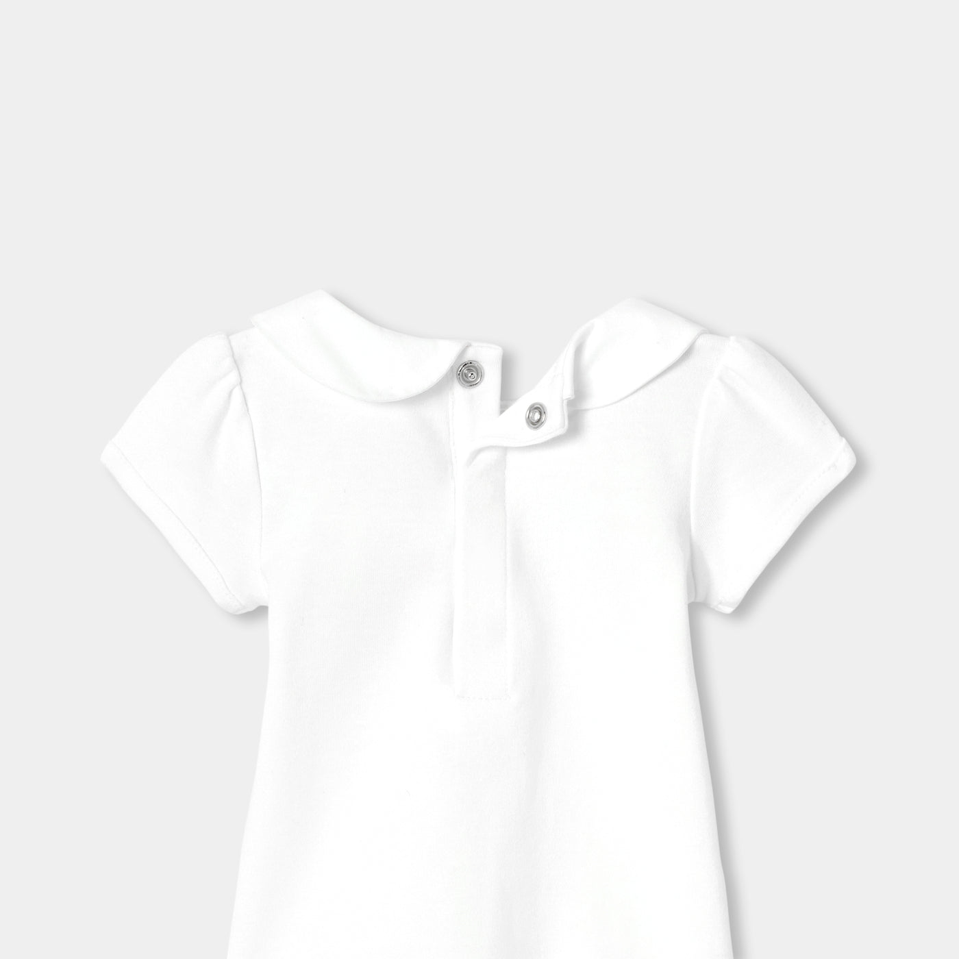 Baby girl short-sleeved interlock cotton bodysuit - blanc jacadi