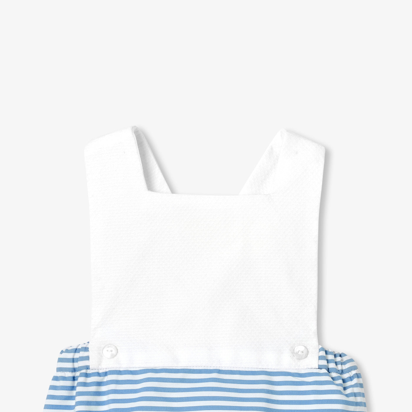 Baby boy cotton romper - blanc/bleu