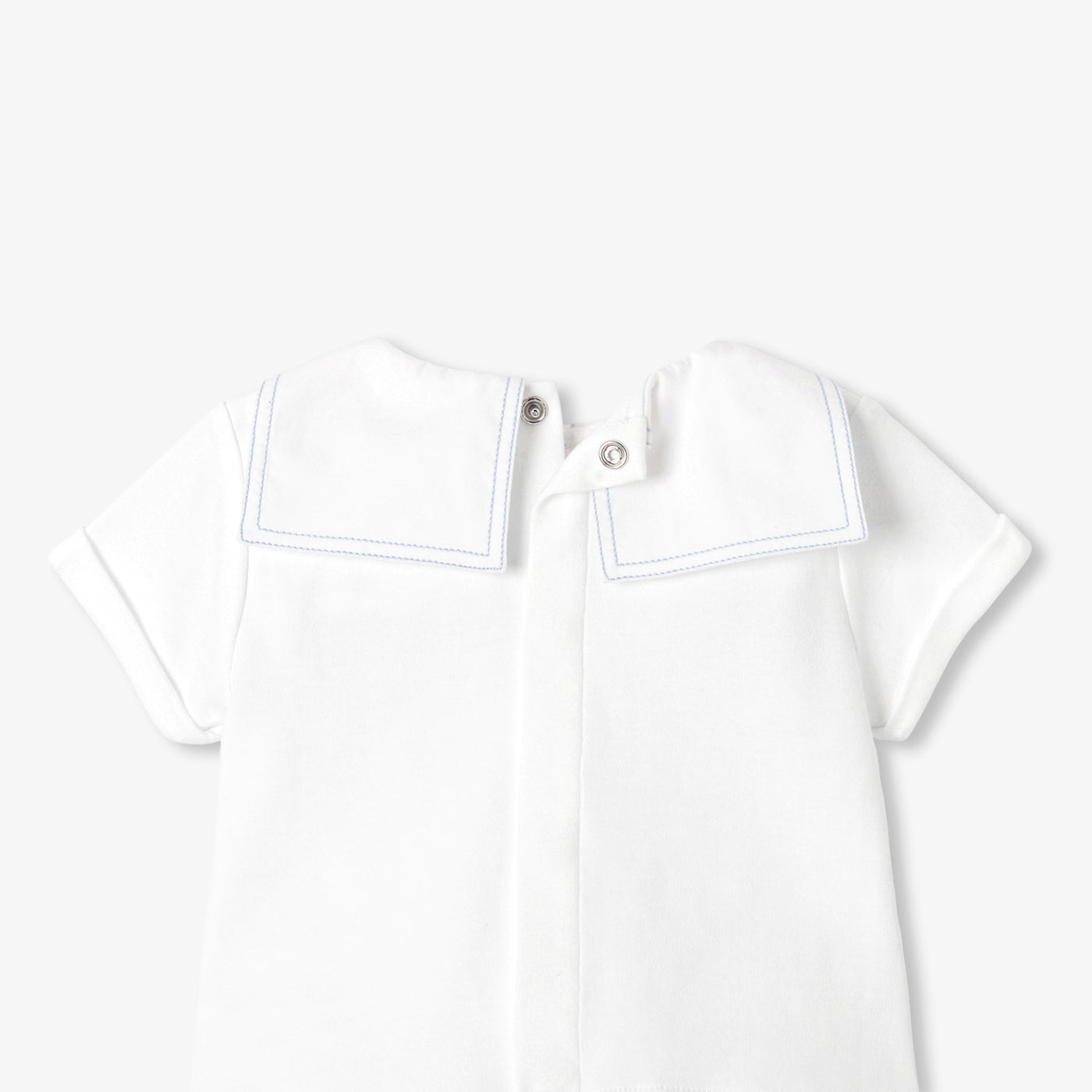 Baby boy cotton shorts set - blanc/bleu