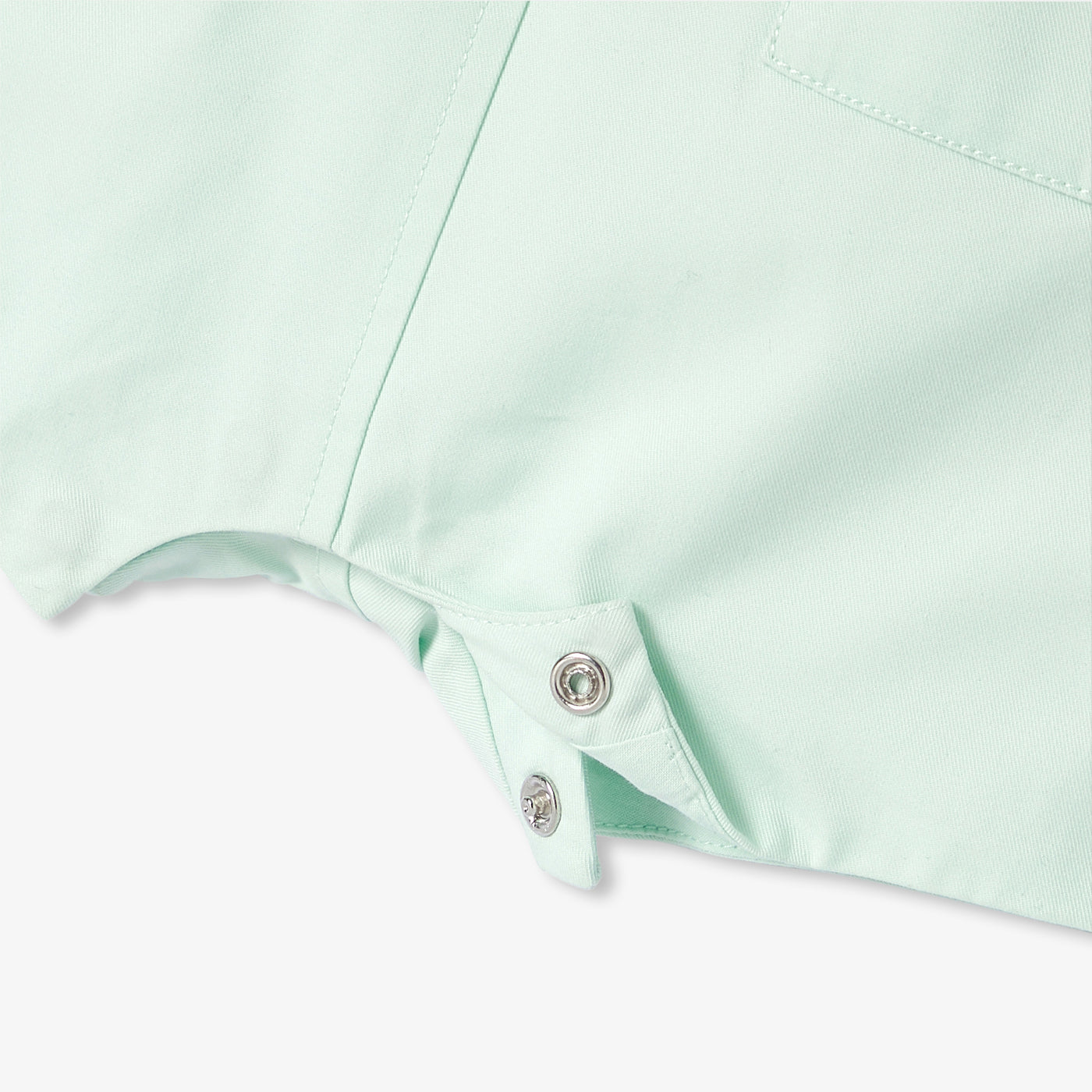 Baby short dungarees in cotton twill - vert pale