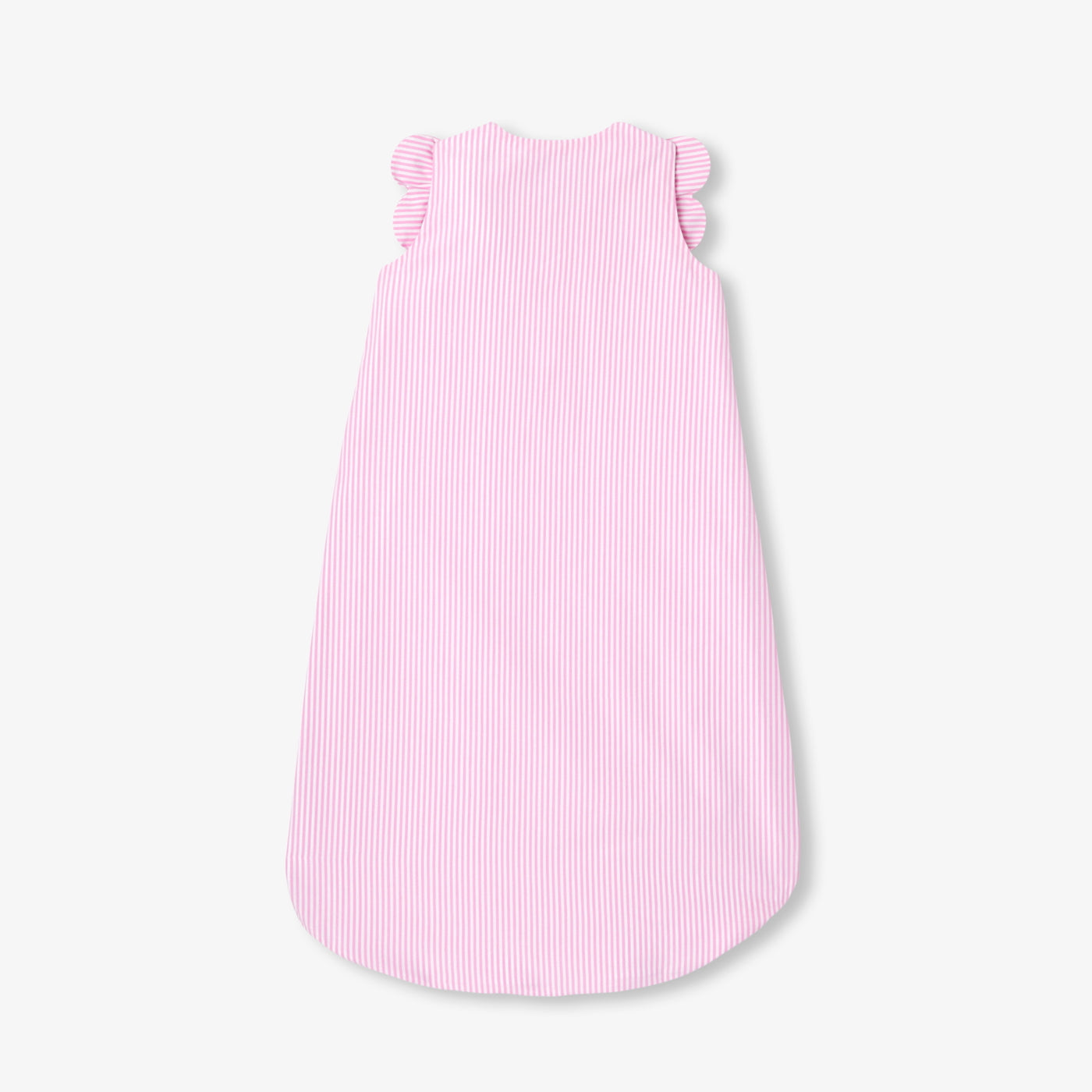 0-6 months striped poplin sleeping bag - rose/blanc