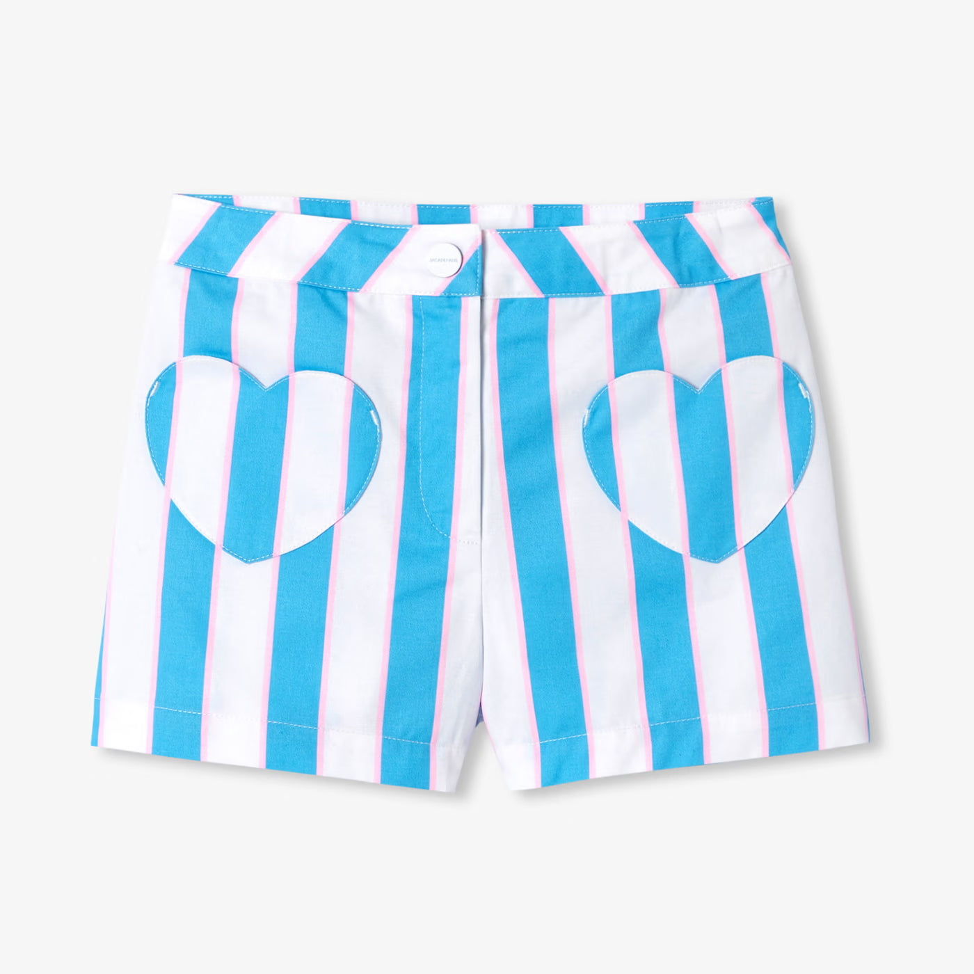 Girl striped twill shorts - bleu/multico