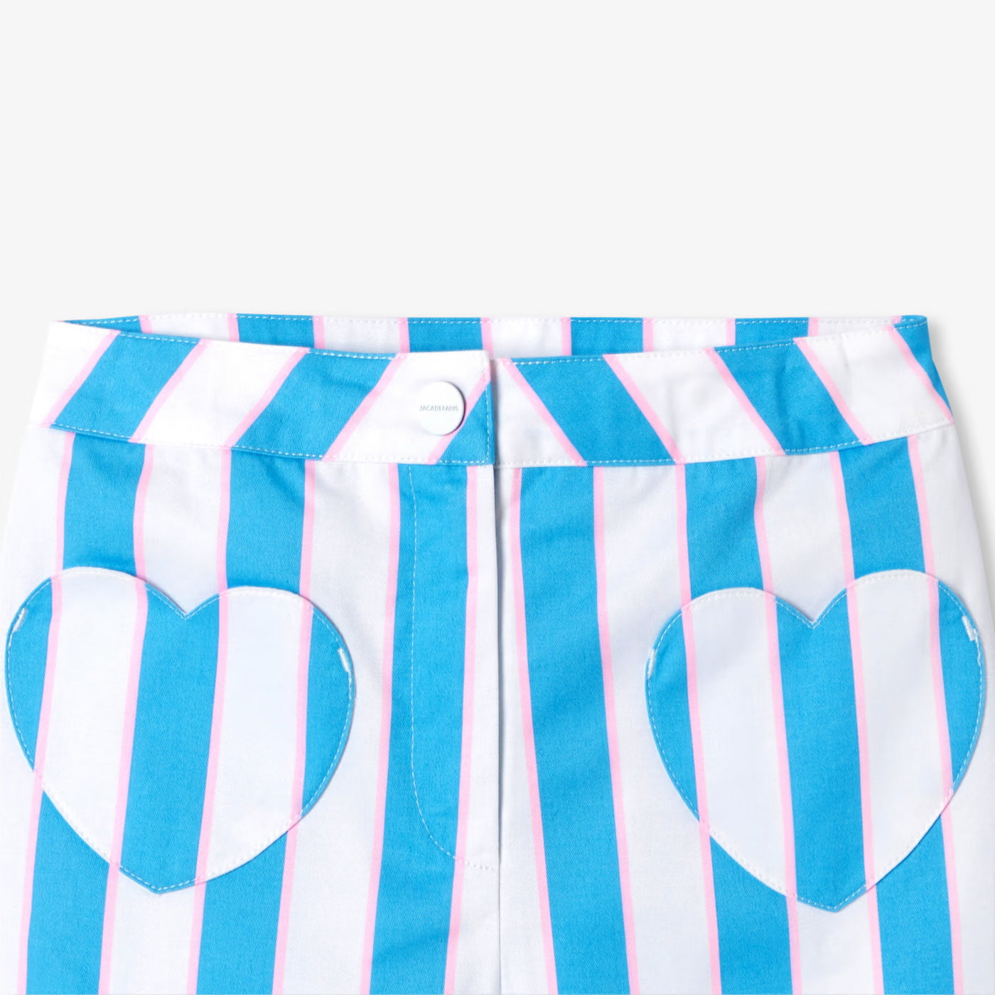 Girl striped twill shorts - bleu/multico